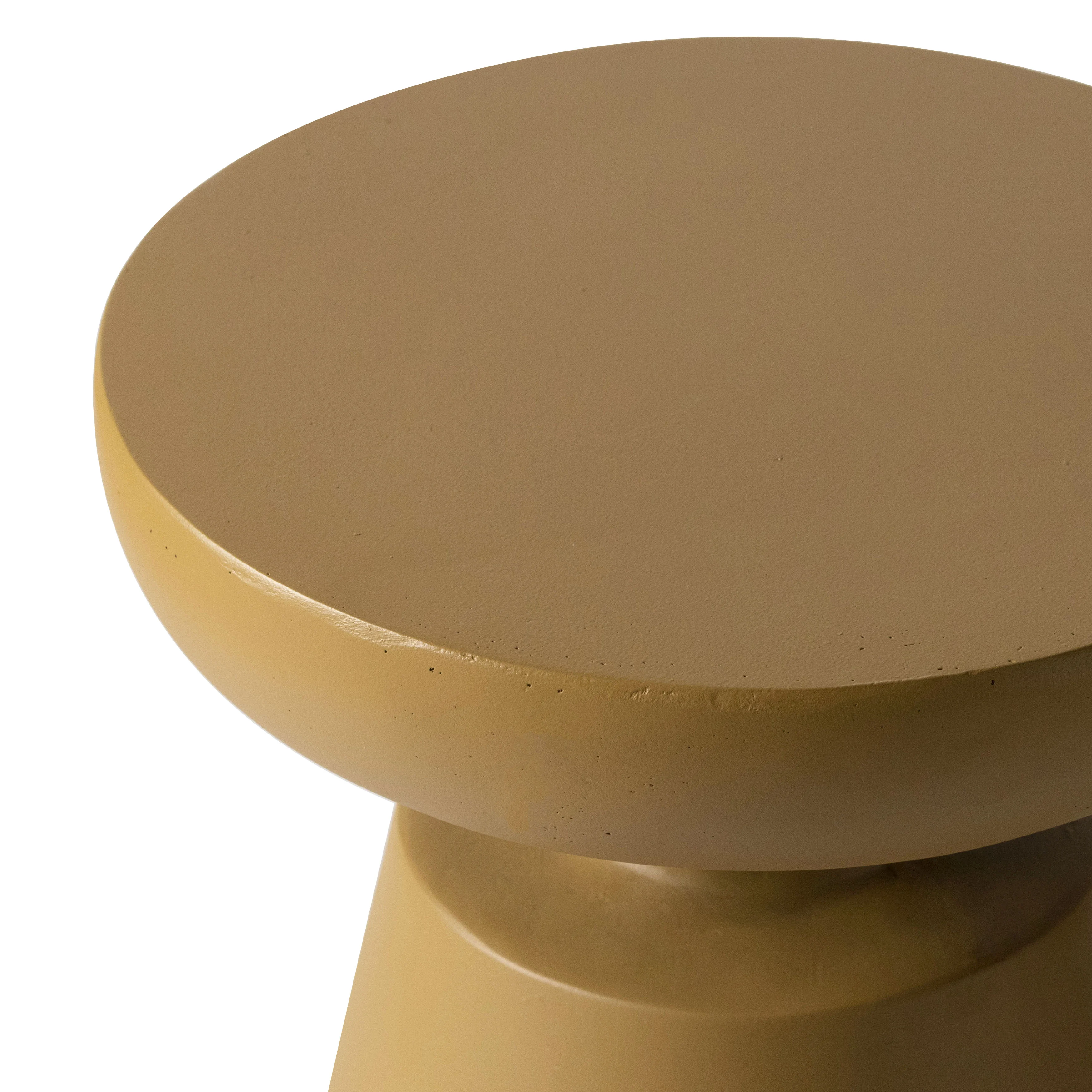 Isle Collection Fiberglass Outdoor Side Table in Brown