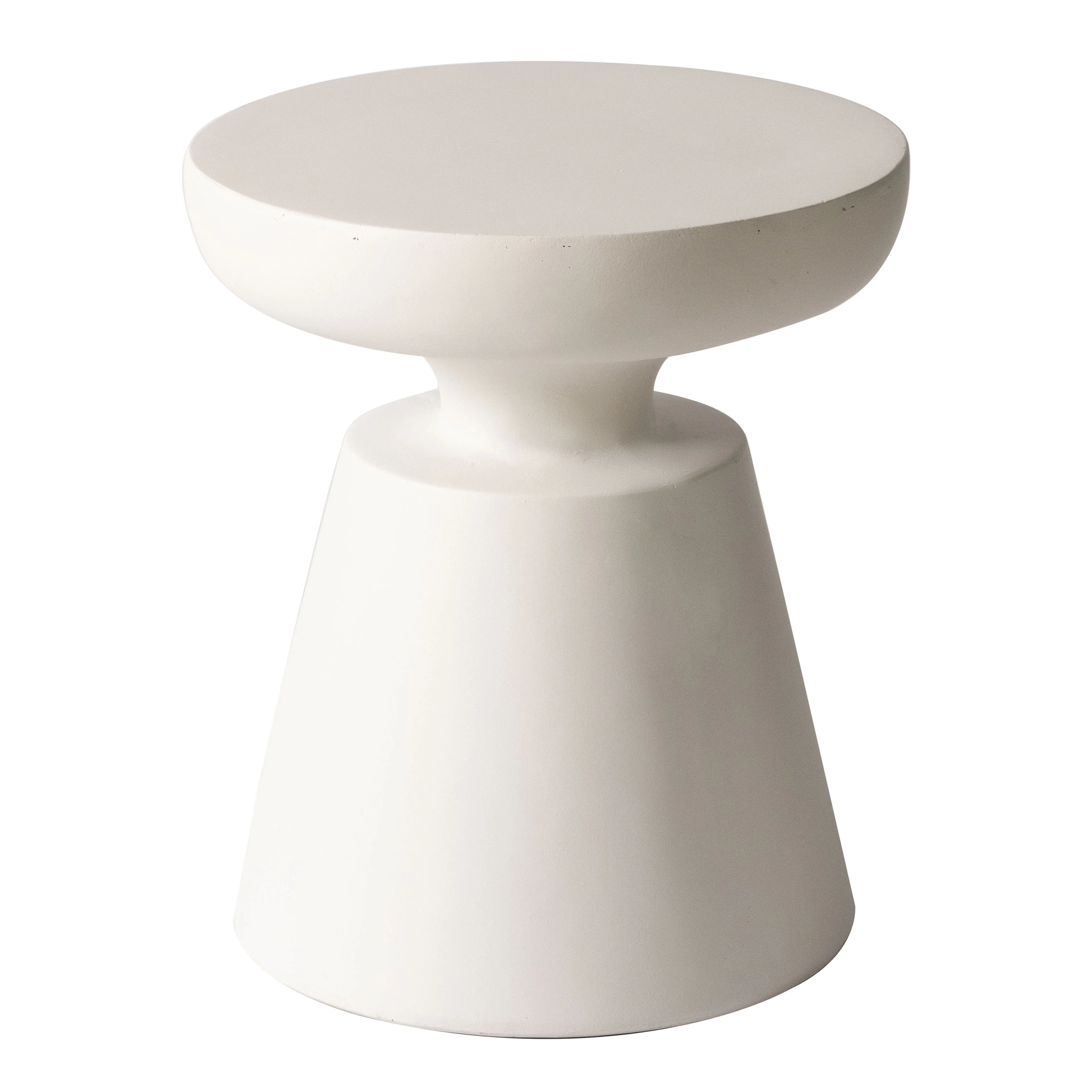 Isle Collection Fiberglass Outdoor Side Table in Cream