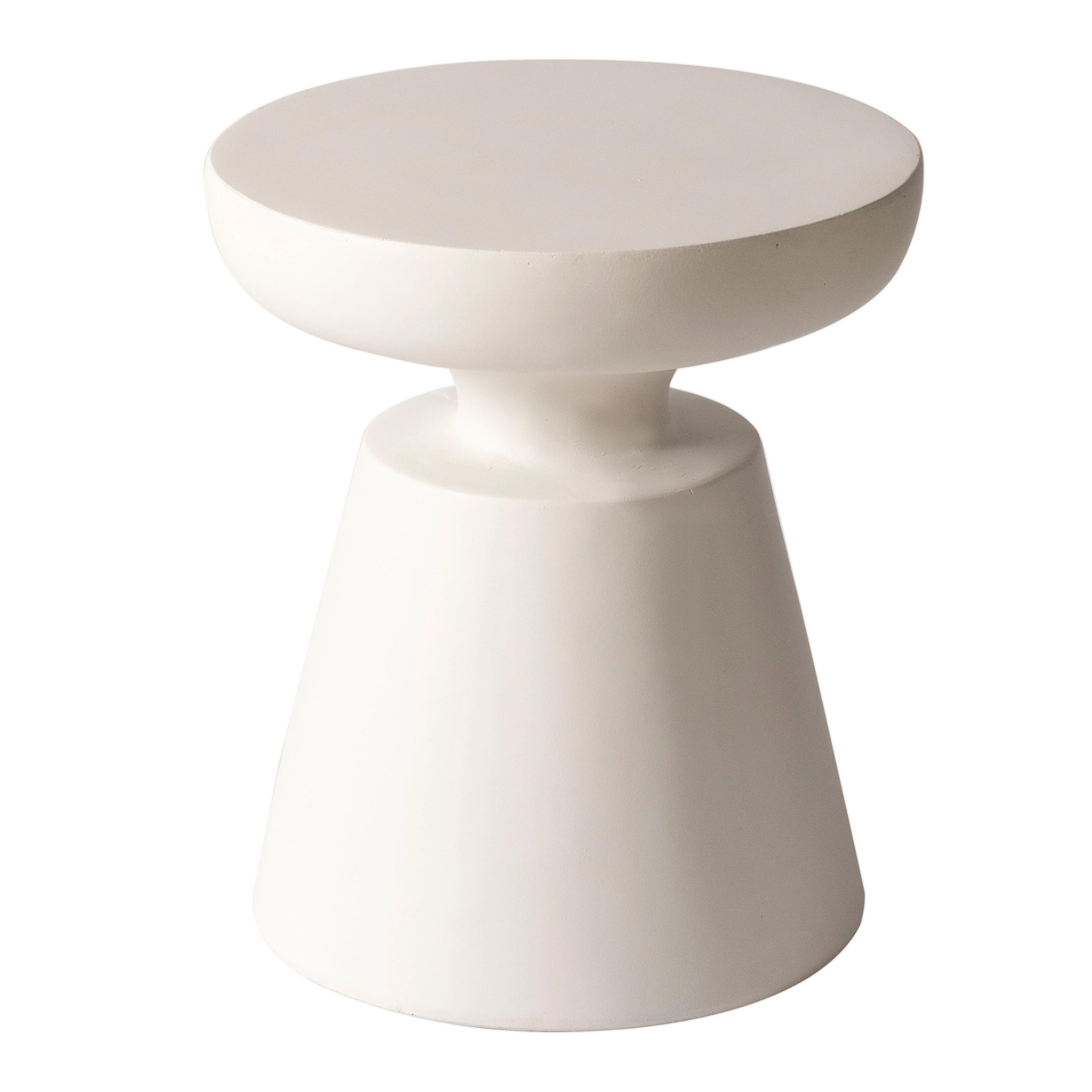 Isle Collection Fiberglass Outdoor Side Table in Cream