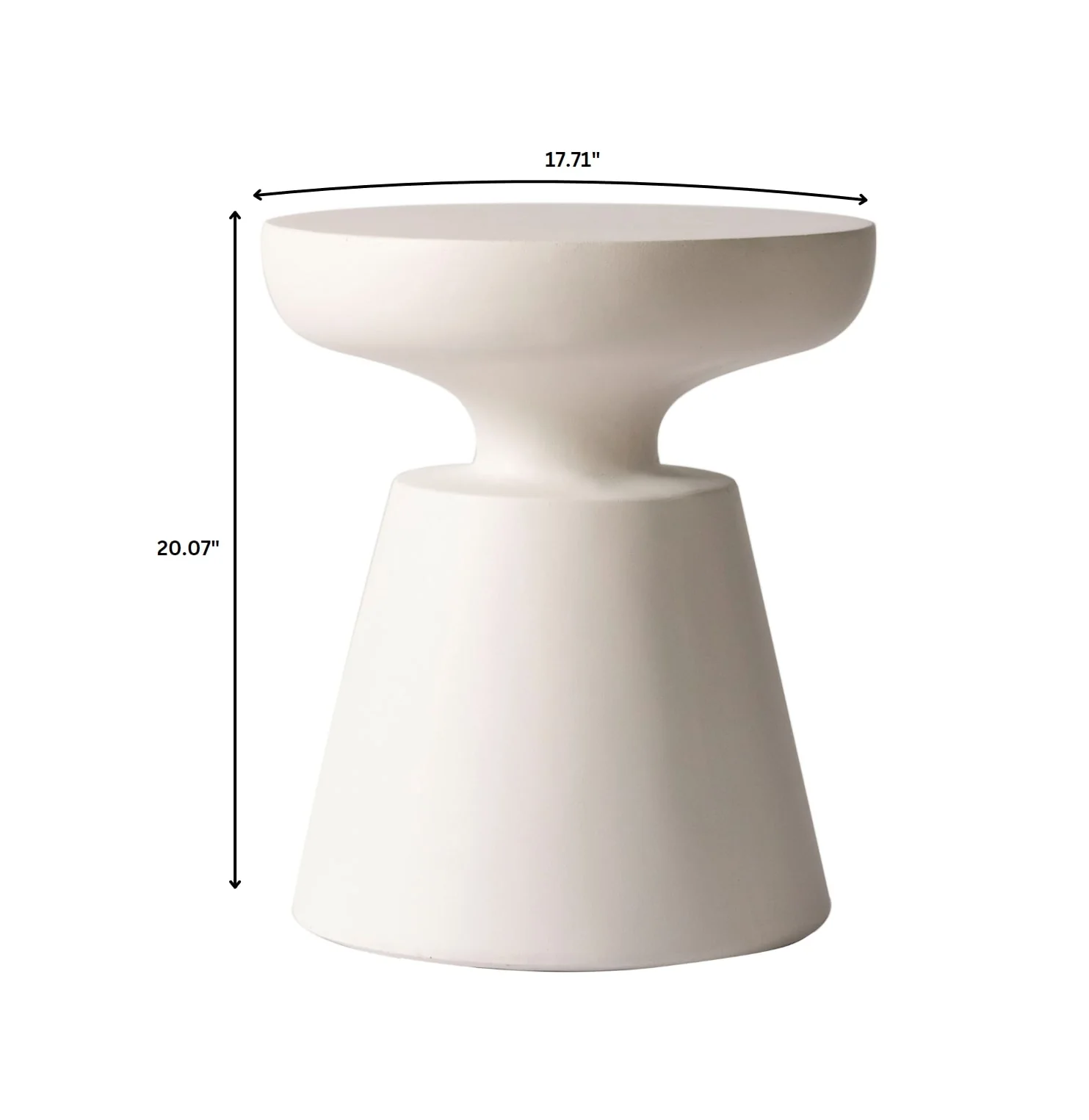 Isle Collection Fiberglass Outdoor Side Table in Cream