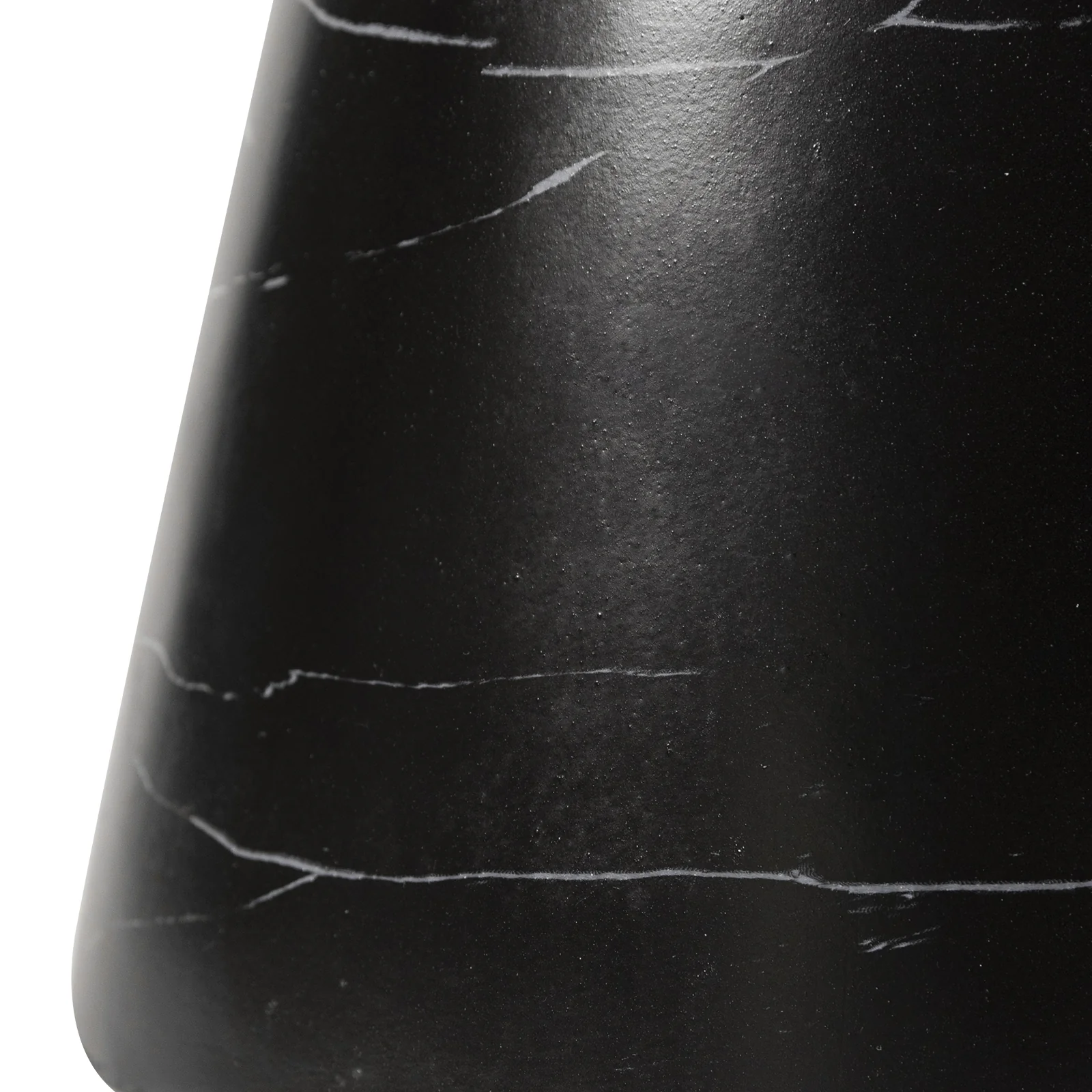 Isle Collection Fiberglass Outdoor Side Table in Marbled Black