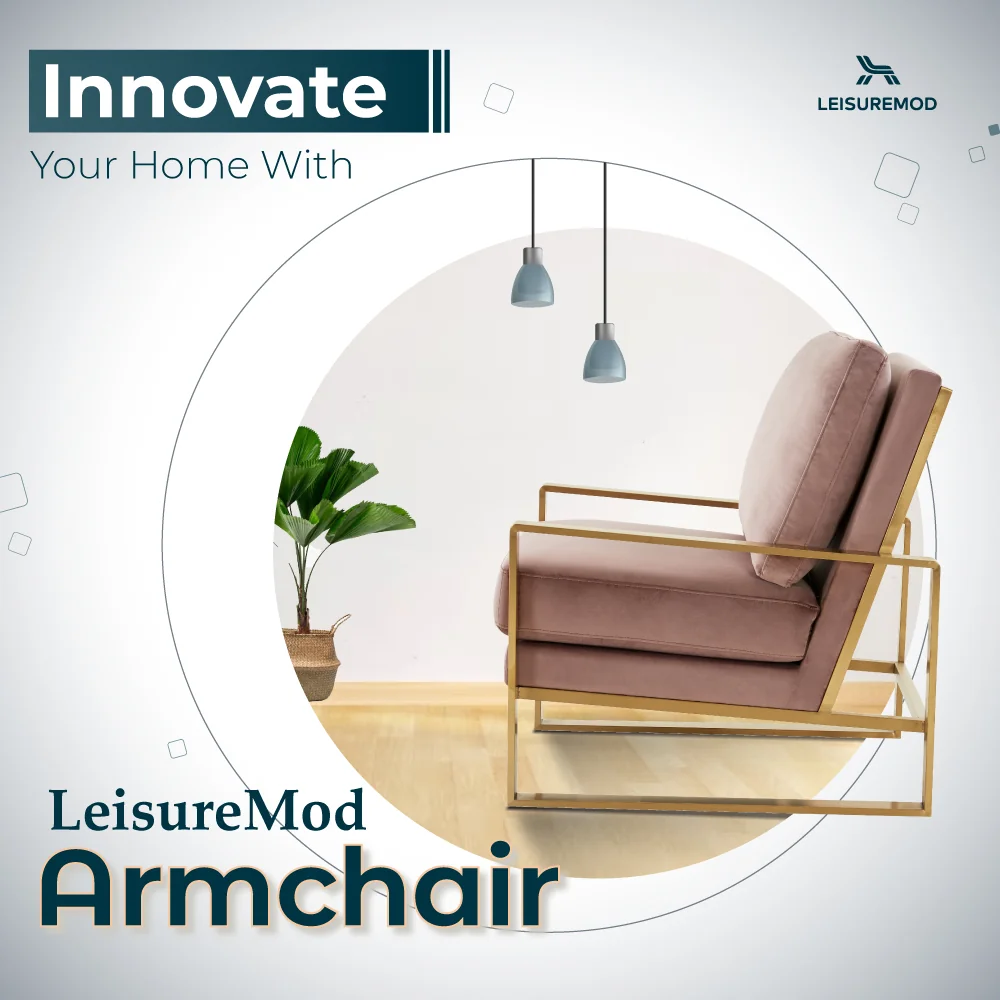 Jefferson Velvet Design Accent Armchair With Gold Brass Finish Frame