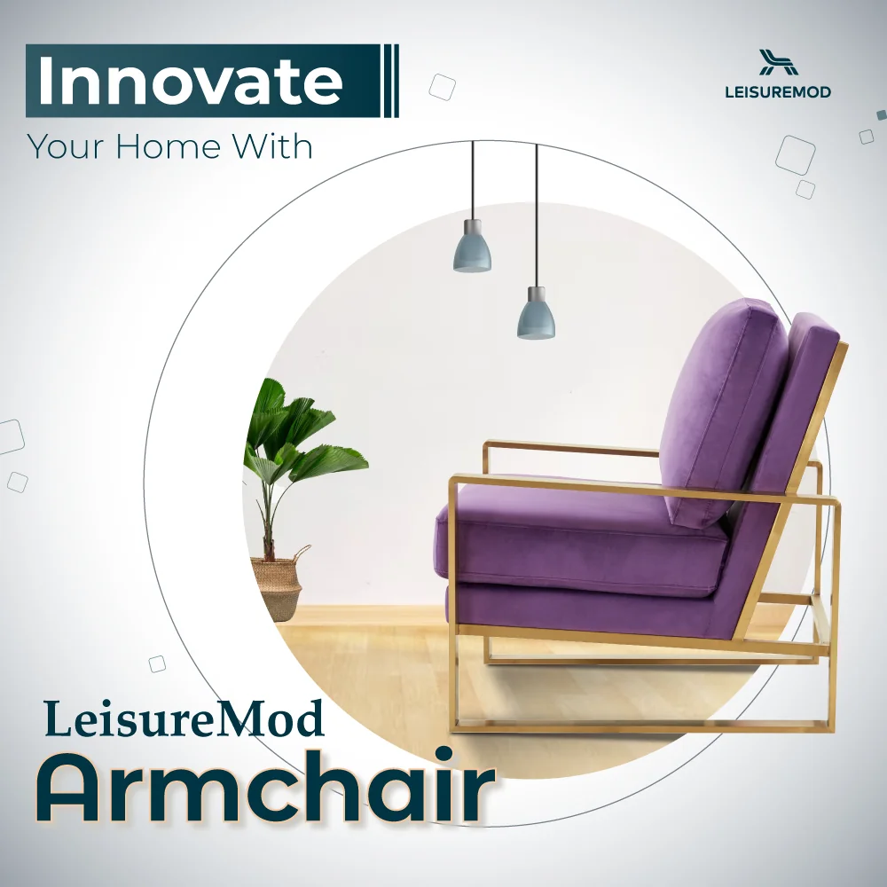 Jefferson Velvet Design Accent Armchair With Gold Brass Finish Frame