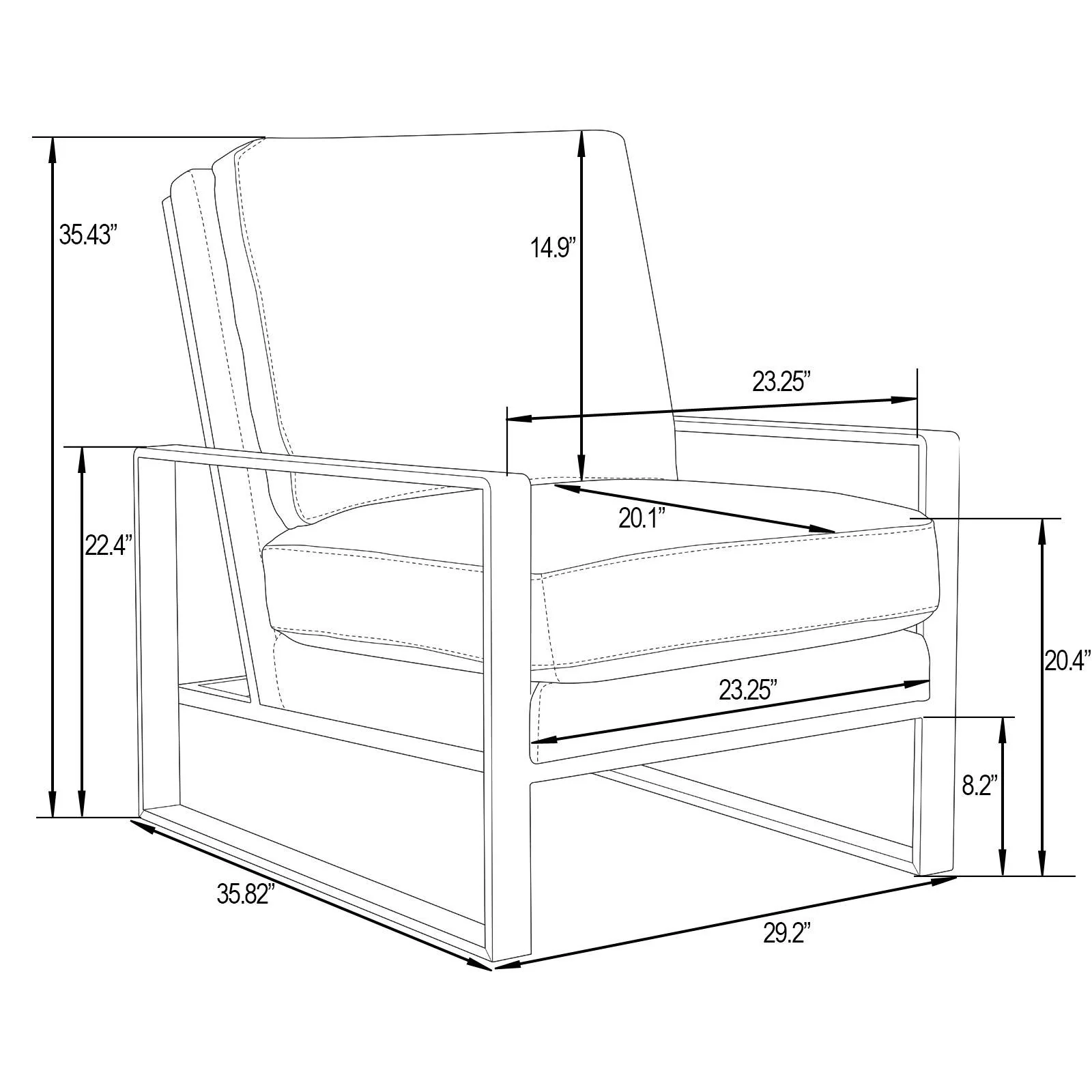 Jefferson Leather Modern Design Accent Armchair With Elegant Gold Frame