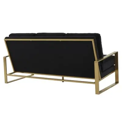 Jefferson Contemporary Modern Design Velvet Sofa With Gold Frame.
