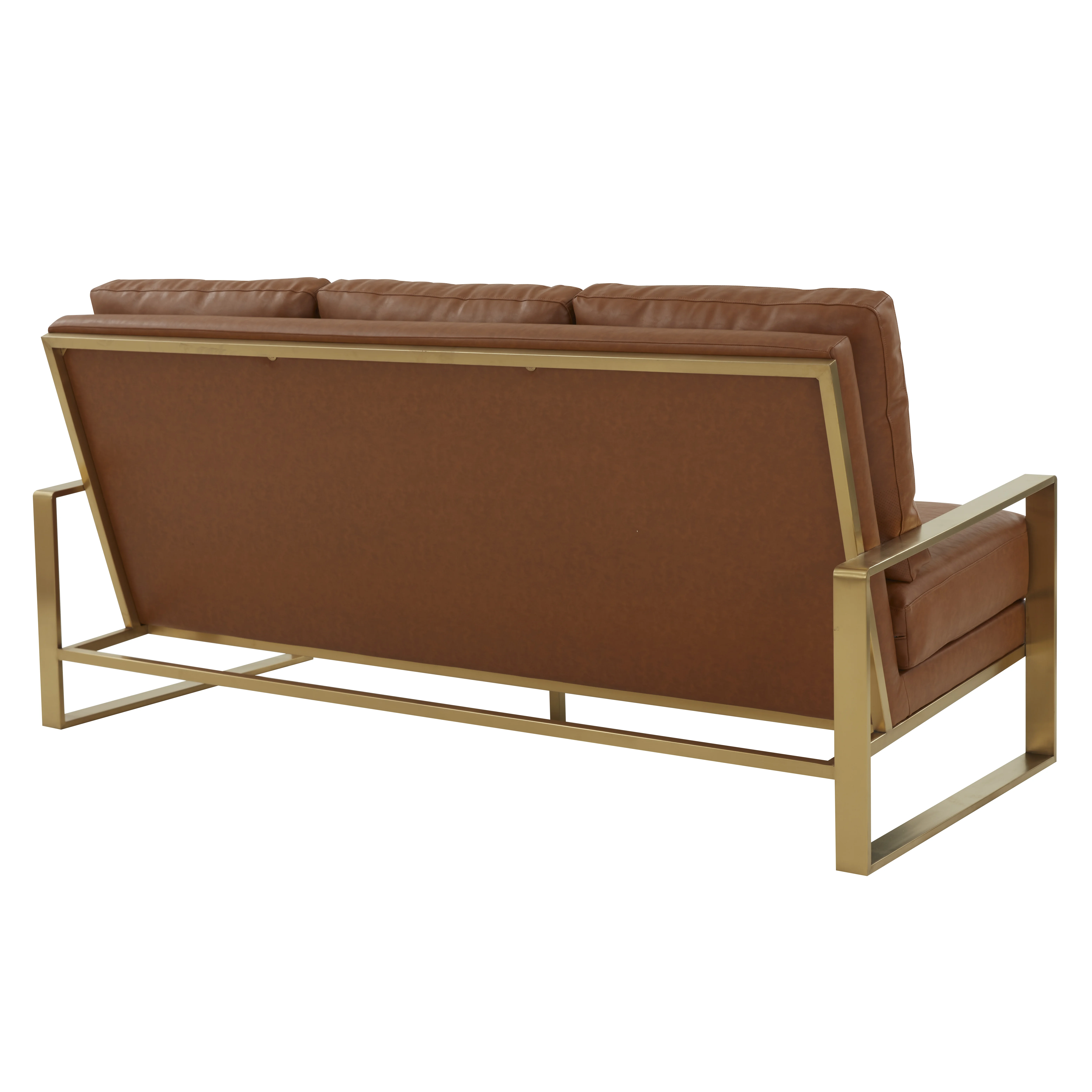 Jefferson Modern Design Leather Sofa With Gold Frame
