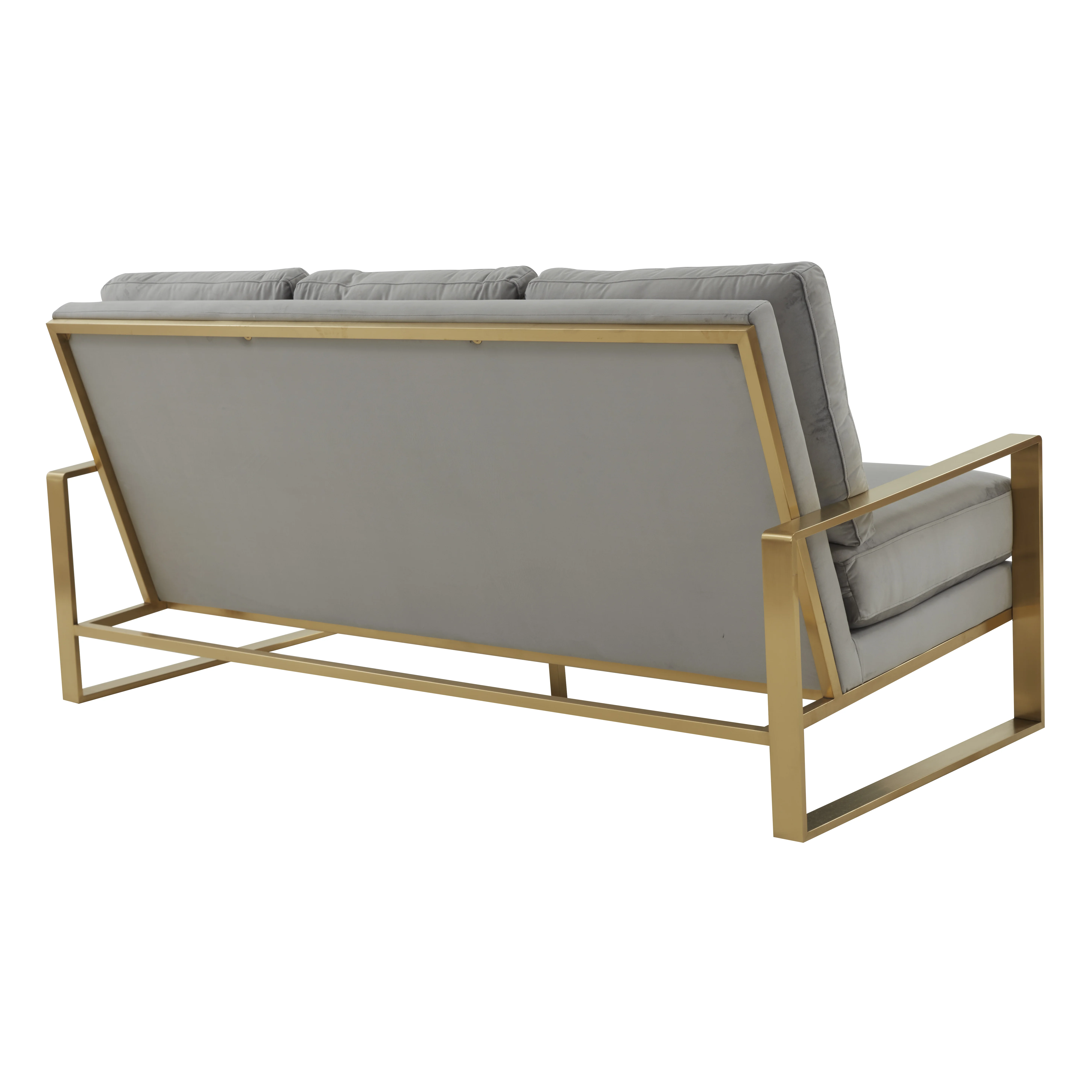 Jefferson Contemporary Modern Design Velvet Sofa With Gold Frame.