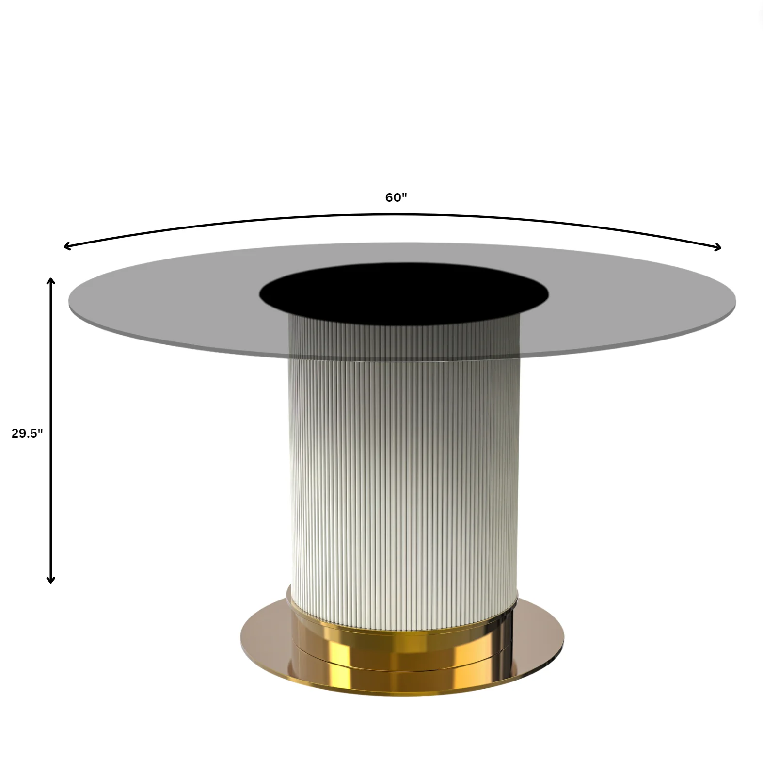 Jexis Series Round Dining Ta...Gold Base with 71" Round Clear Glass Top