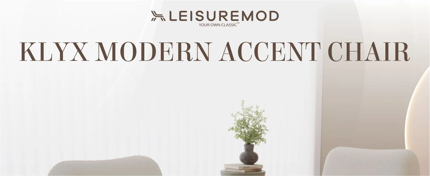 Klyx Collection Modern Accent Chair in White Boucle