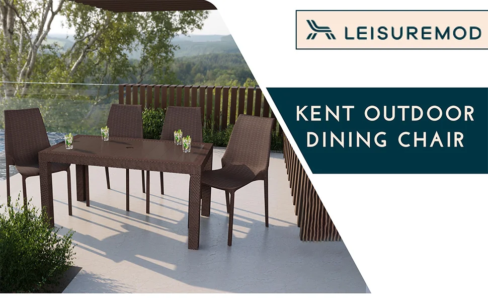 Kent Outdoor Patio Plastic Dining Chair, Set of 2