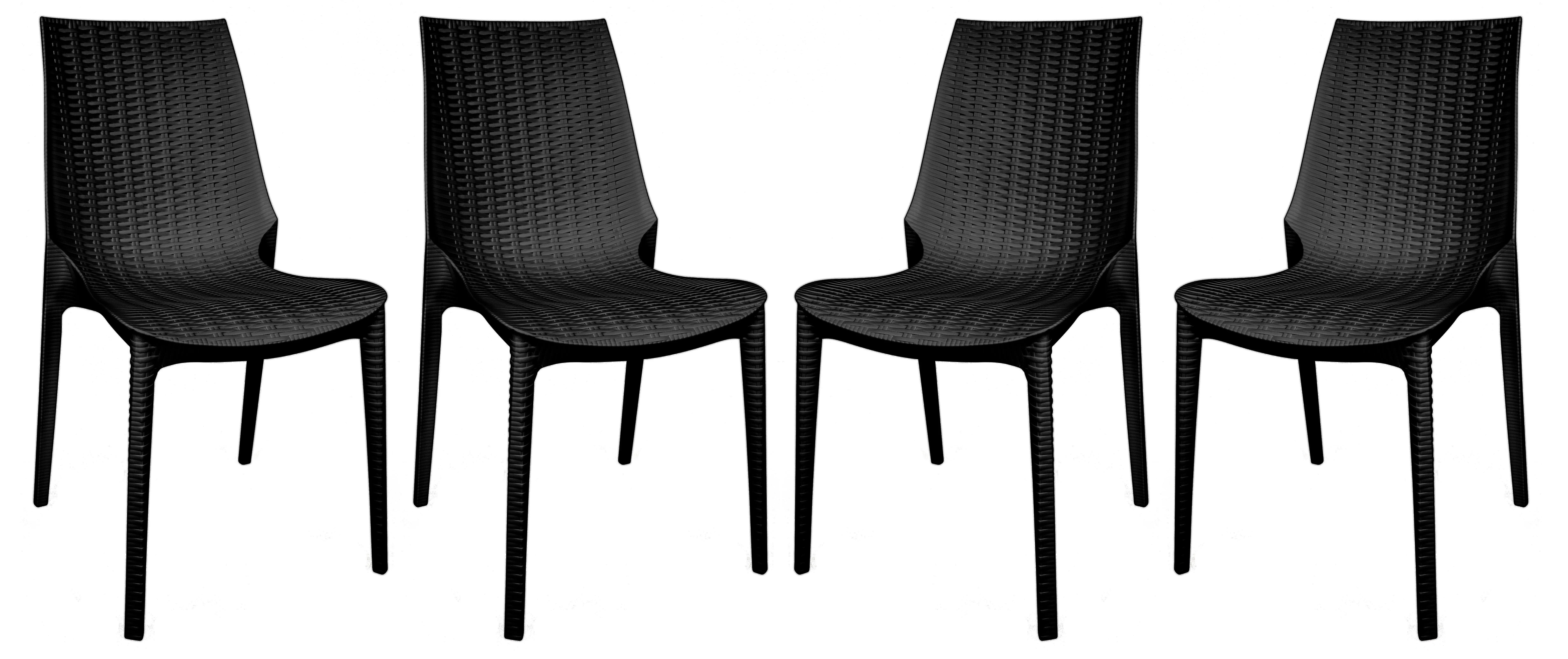 Kent Outdoor Patio Plastic Dining Chair, Set of 4