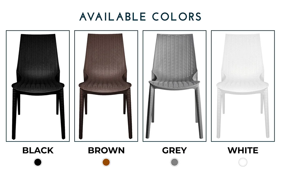 Kent Outdoor Patio Plastic Dining Chair, Set of 4