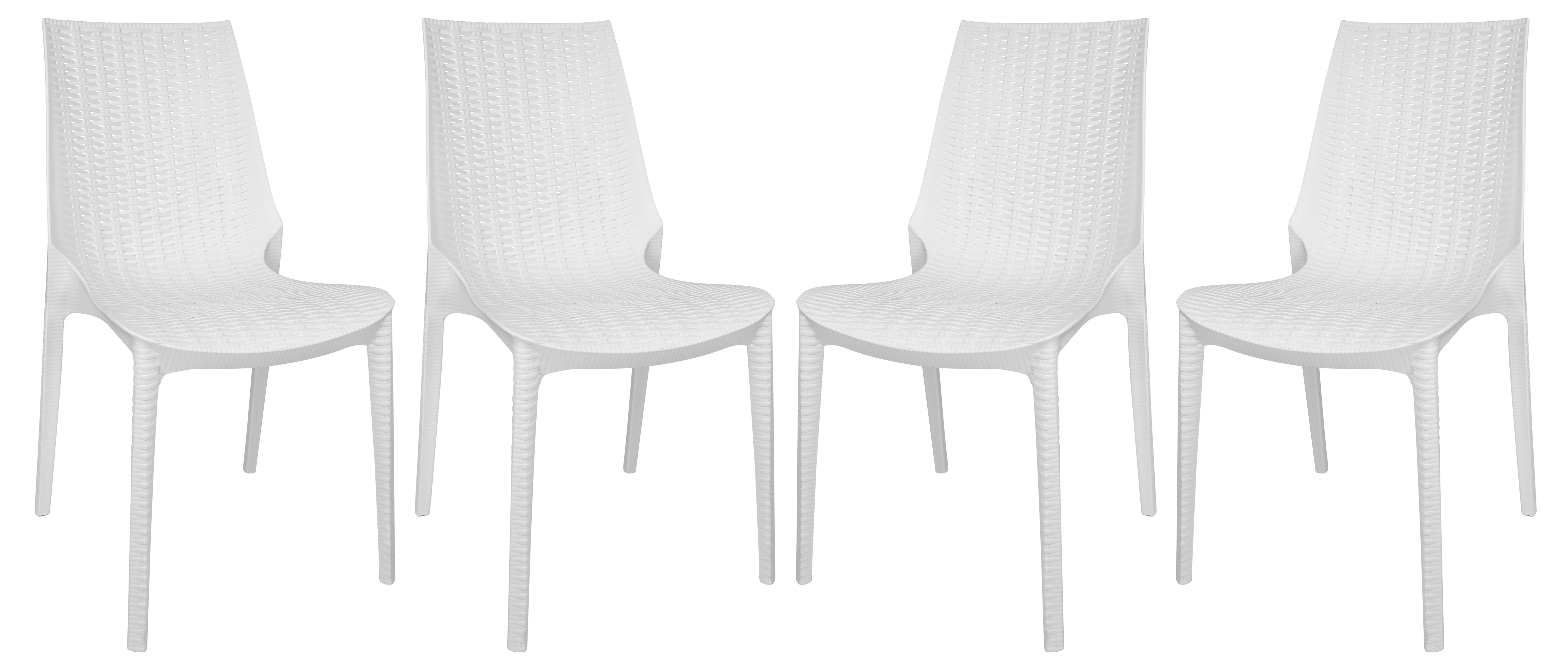 Kent Outdoor Patio Plastic Dining Chair, Set of 4