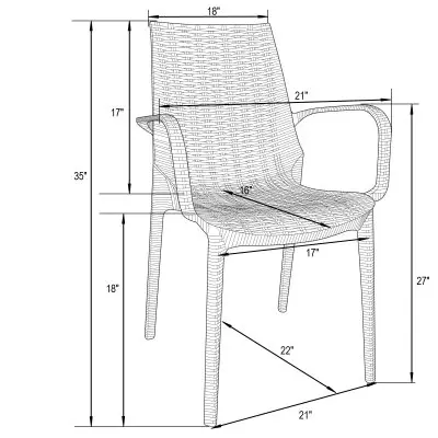 Kent Outdoor Patio Plastic Dining Arm Chair
