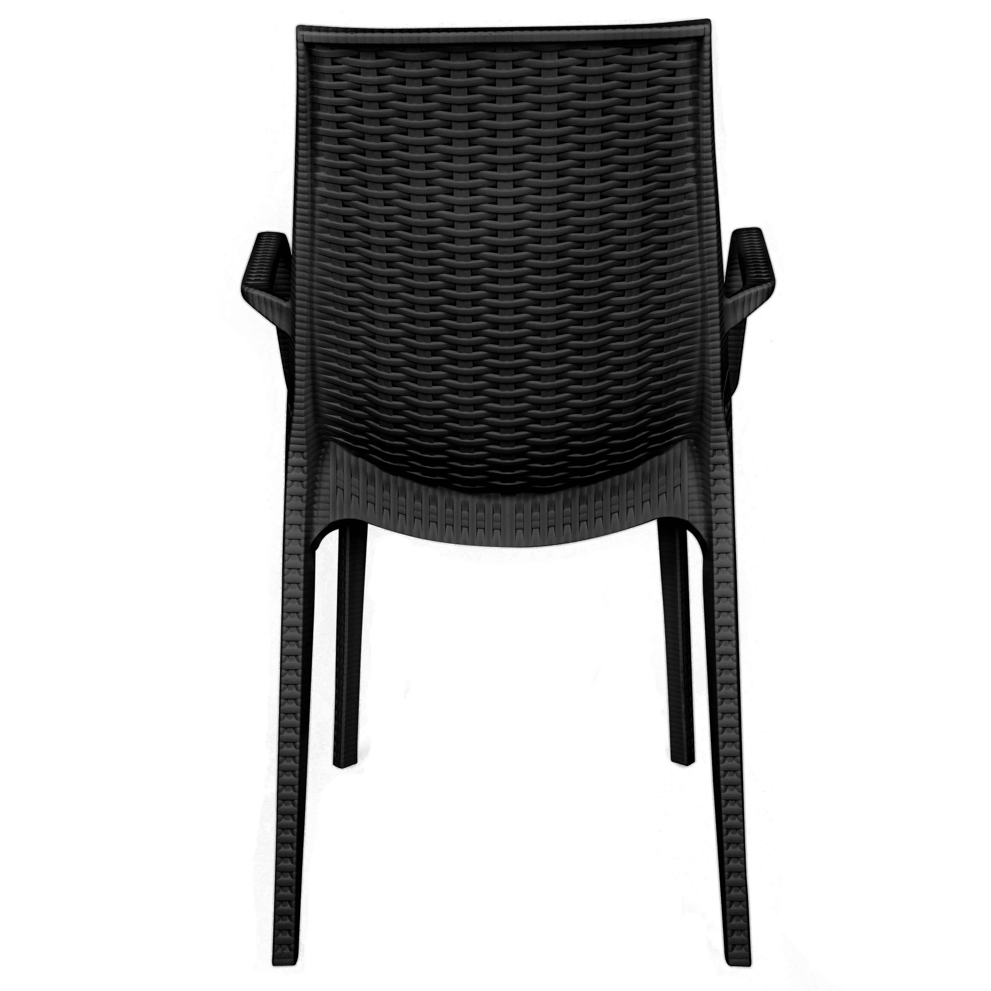 Kent Outdoor Patio Plastic Dining Arm Chair, Set of 2