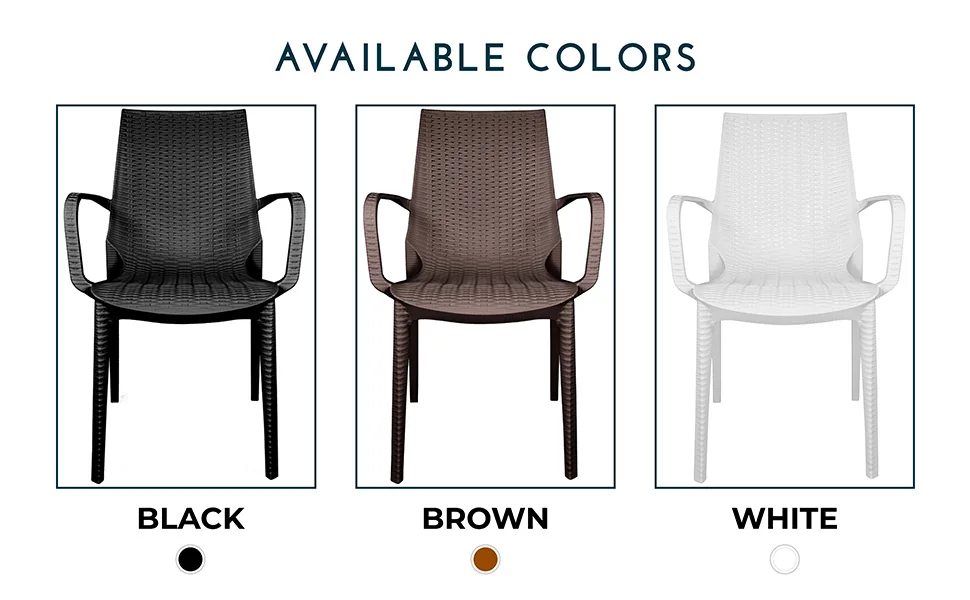 Kent Outdoor Patio Plastic Dining Arm Chair