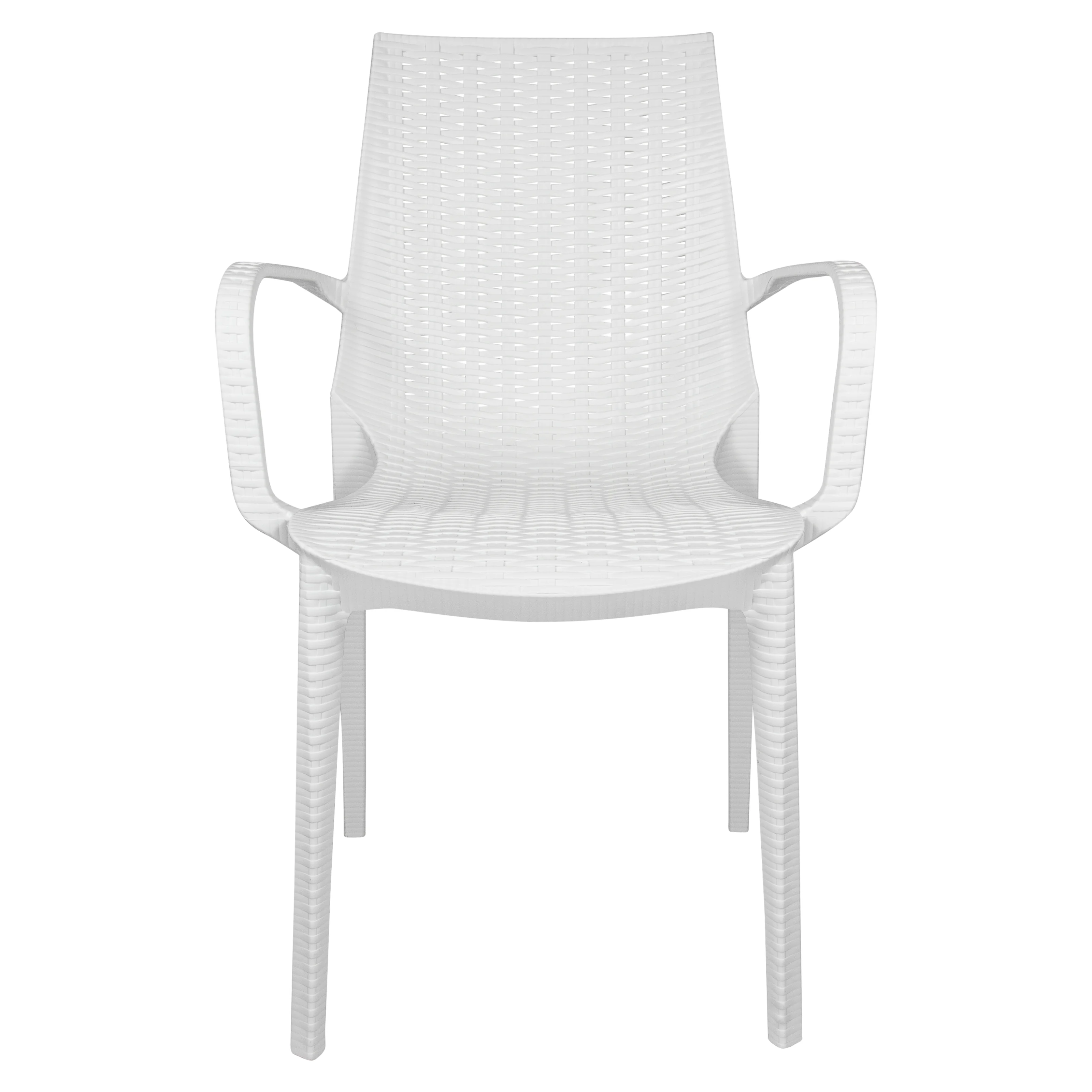 Kent Outdoor Patio Plastic Dining Arm Chair, Set of 2