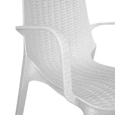Kent Outdoor Patio Plastic Dining Arm Chair, Set of 2