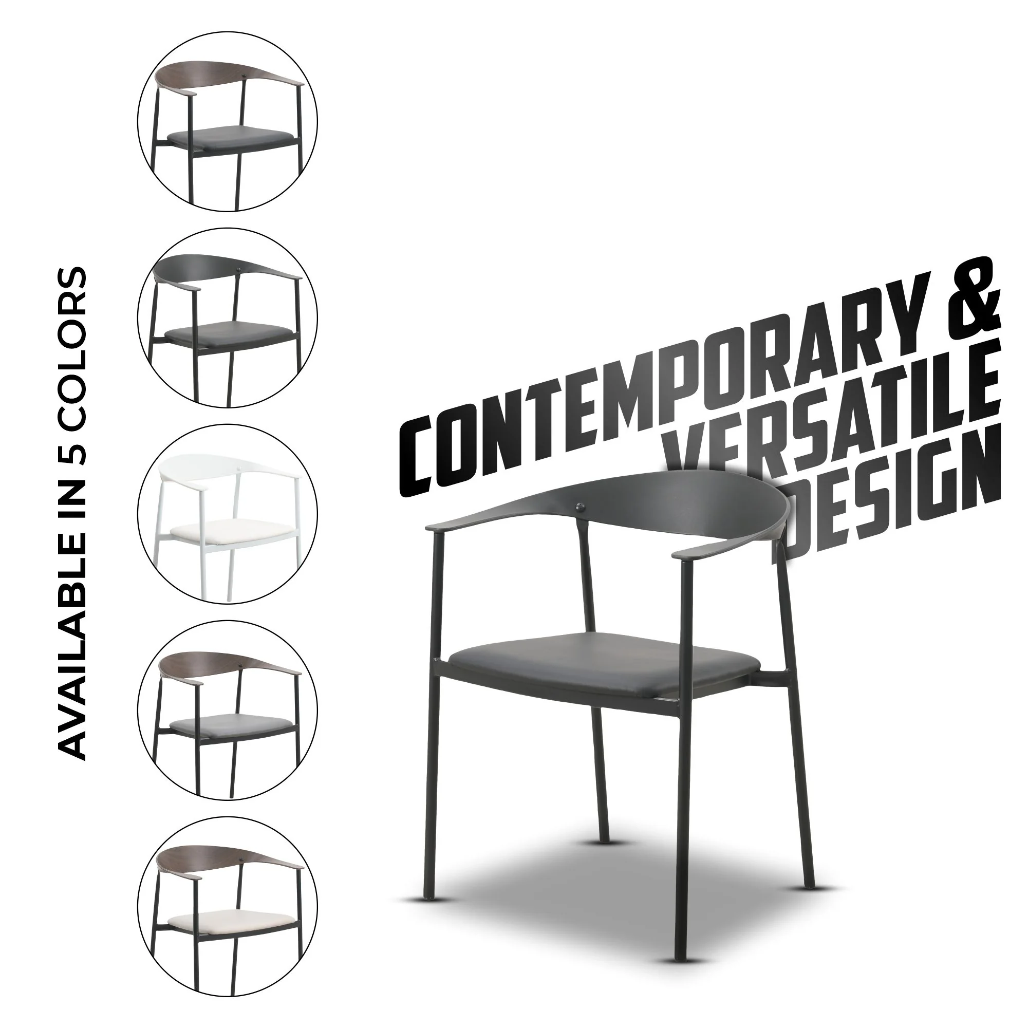 Kora Collection Modern Dining Chair in Black