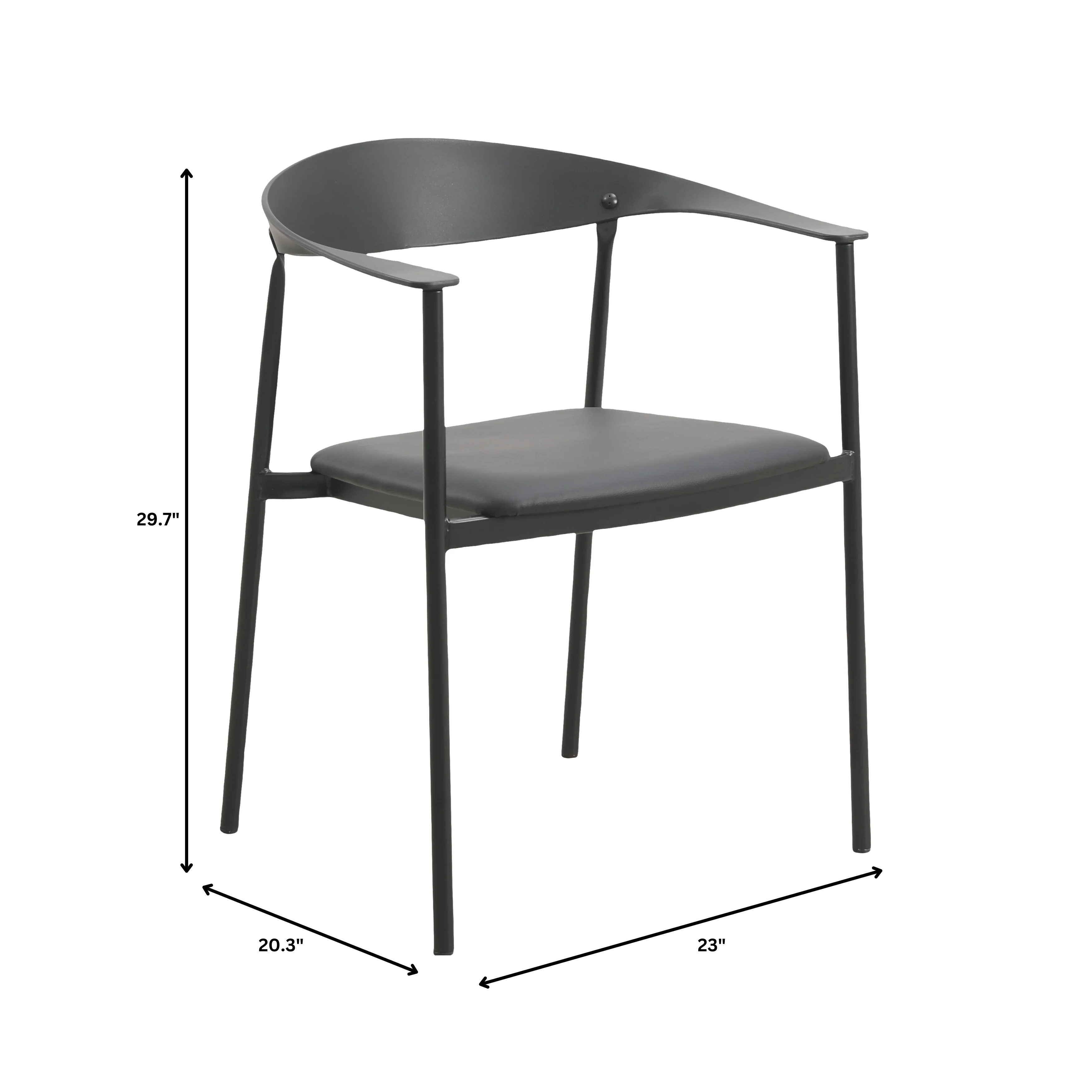 Kora Collection Modern Dining Chair in Black - Set of 2