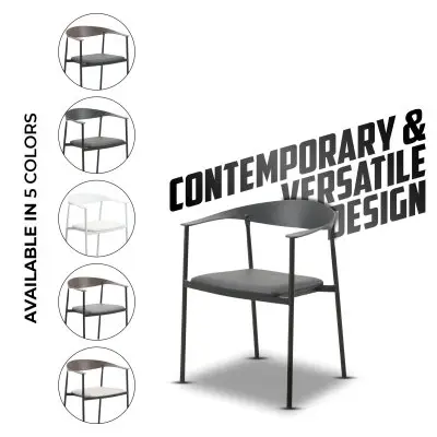 Kora Collection Modern Dining Chair in Black - Set of 2