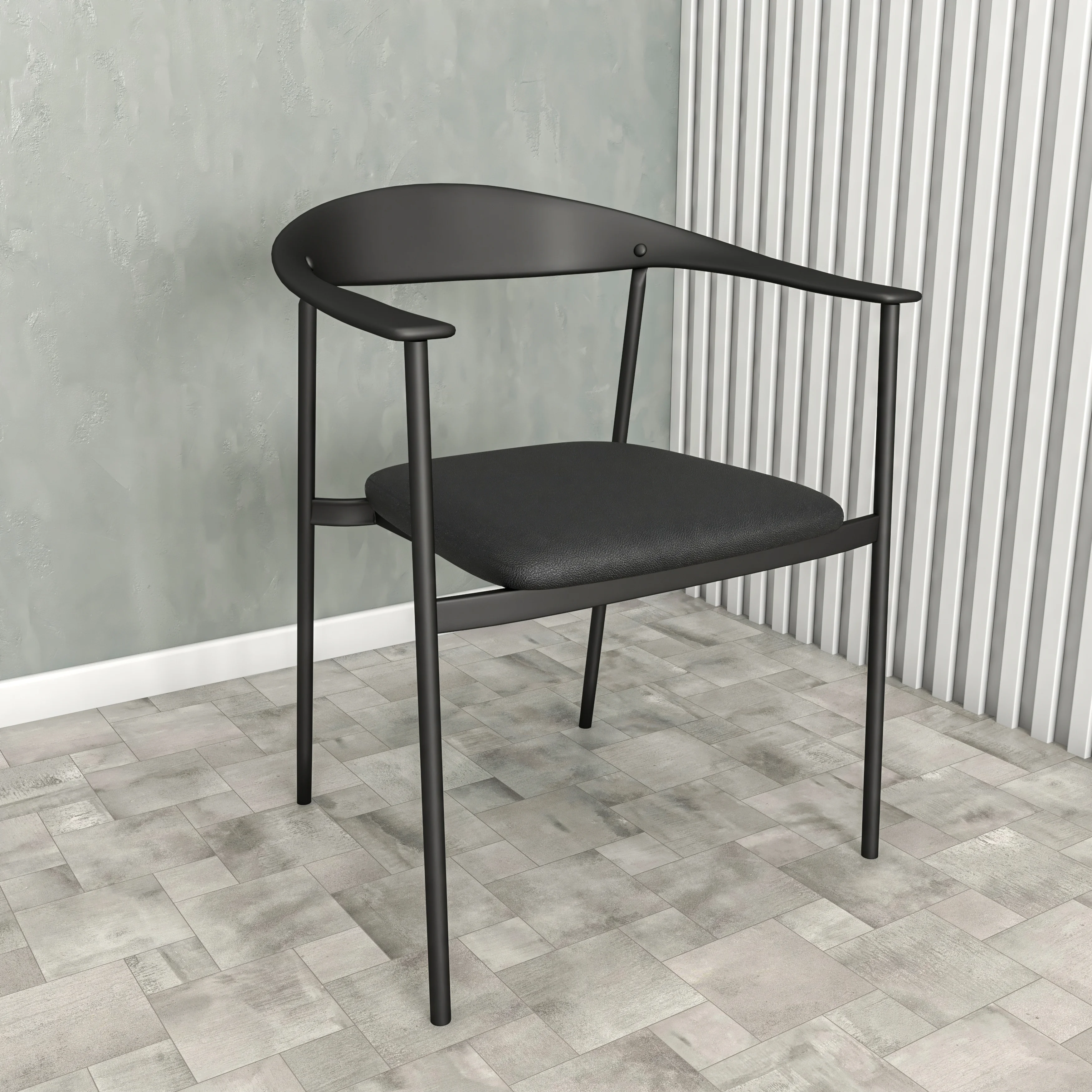 Kora Collection Modern Dining Chair in Black - Set of 4