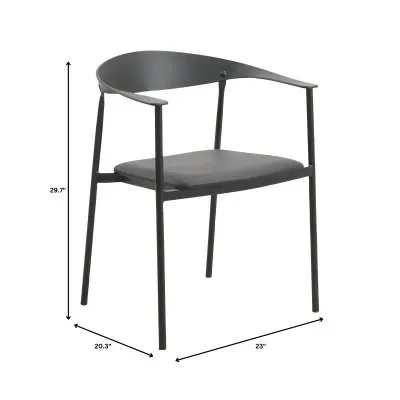 Kora Collection Modern Dining Chair in Black - Set of 4