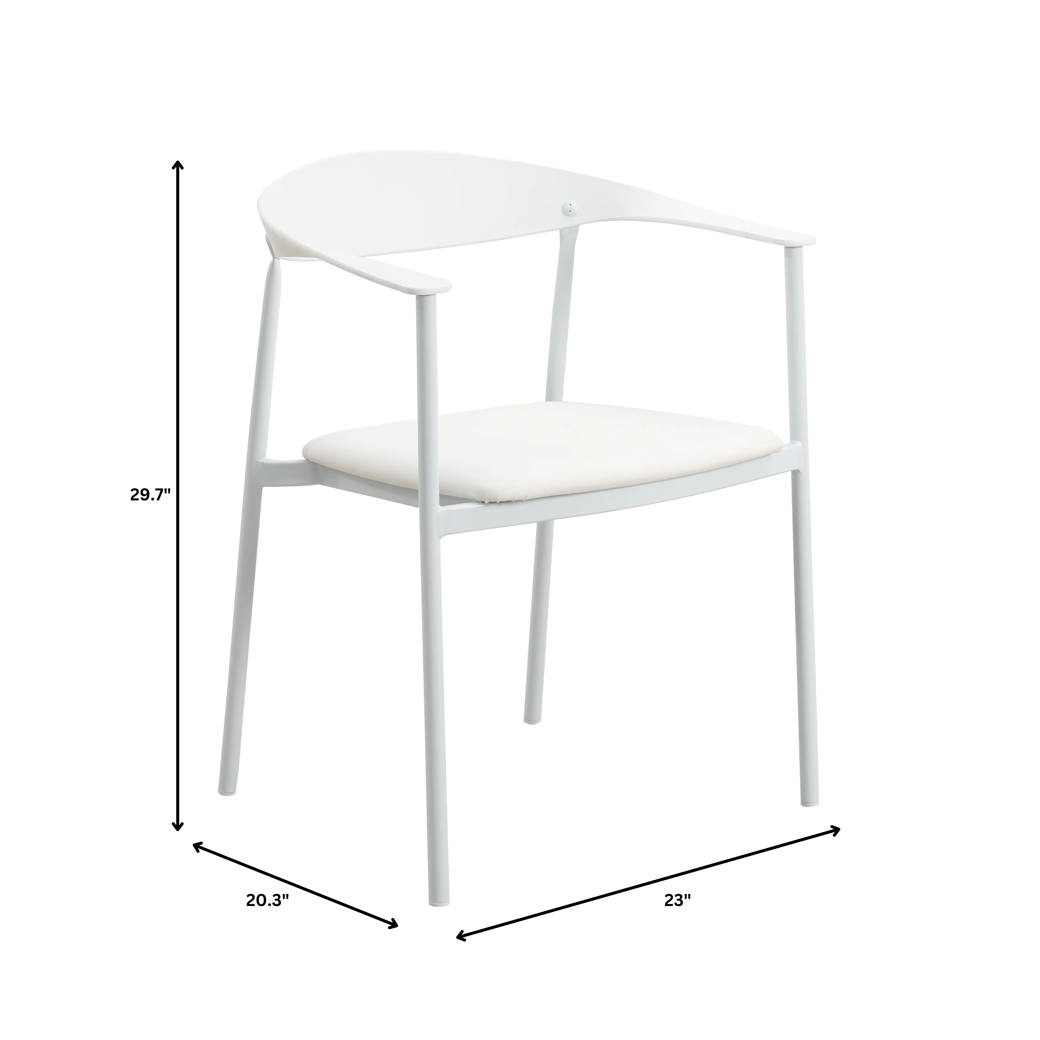 Kora Collection Modern Dining Chair in White
