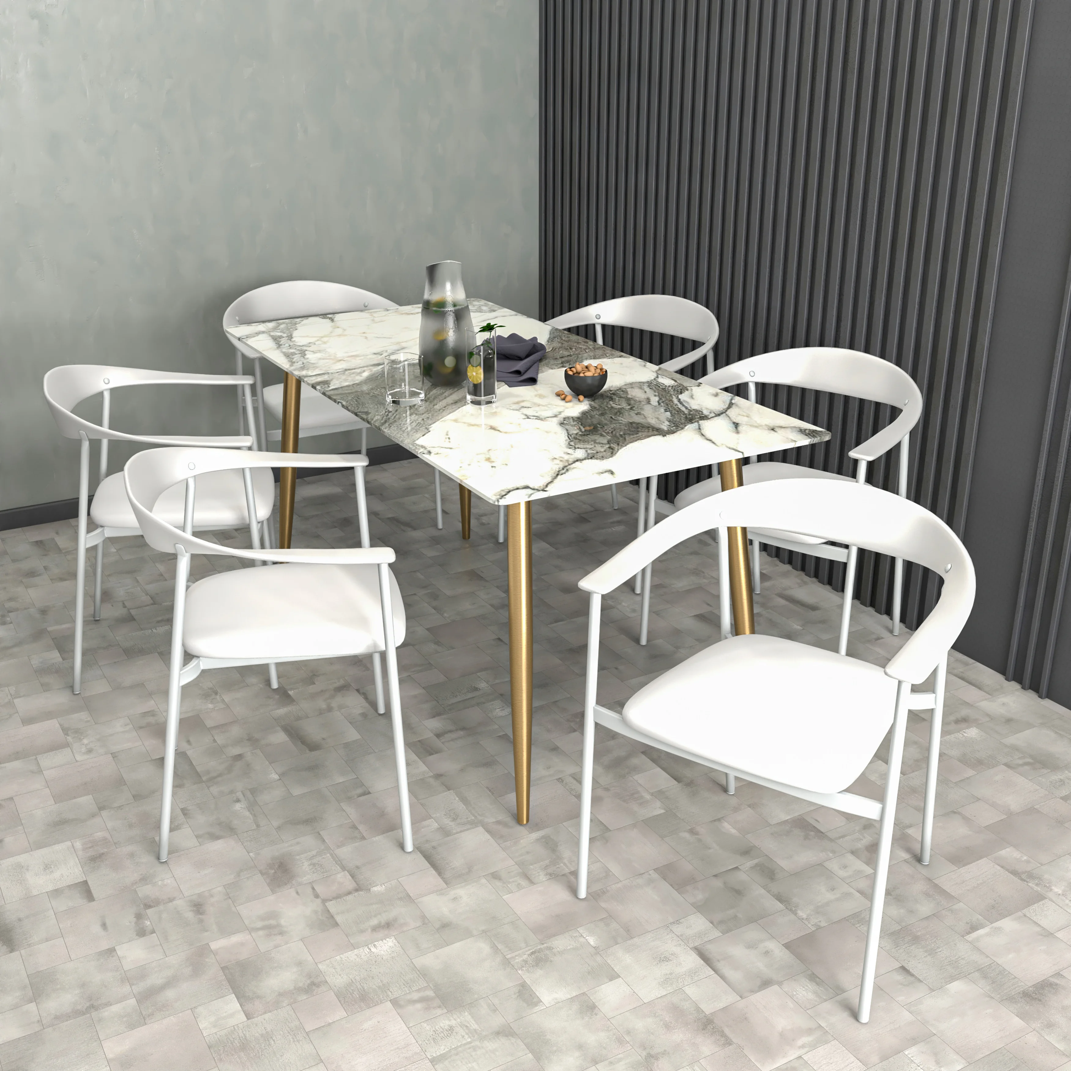 Kora Collection Modern Dining Chair in White - Set of 2