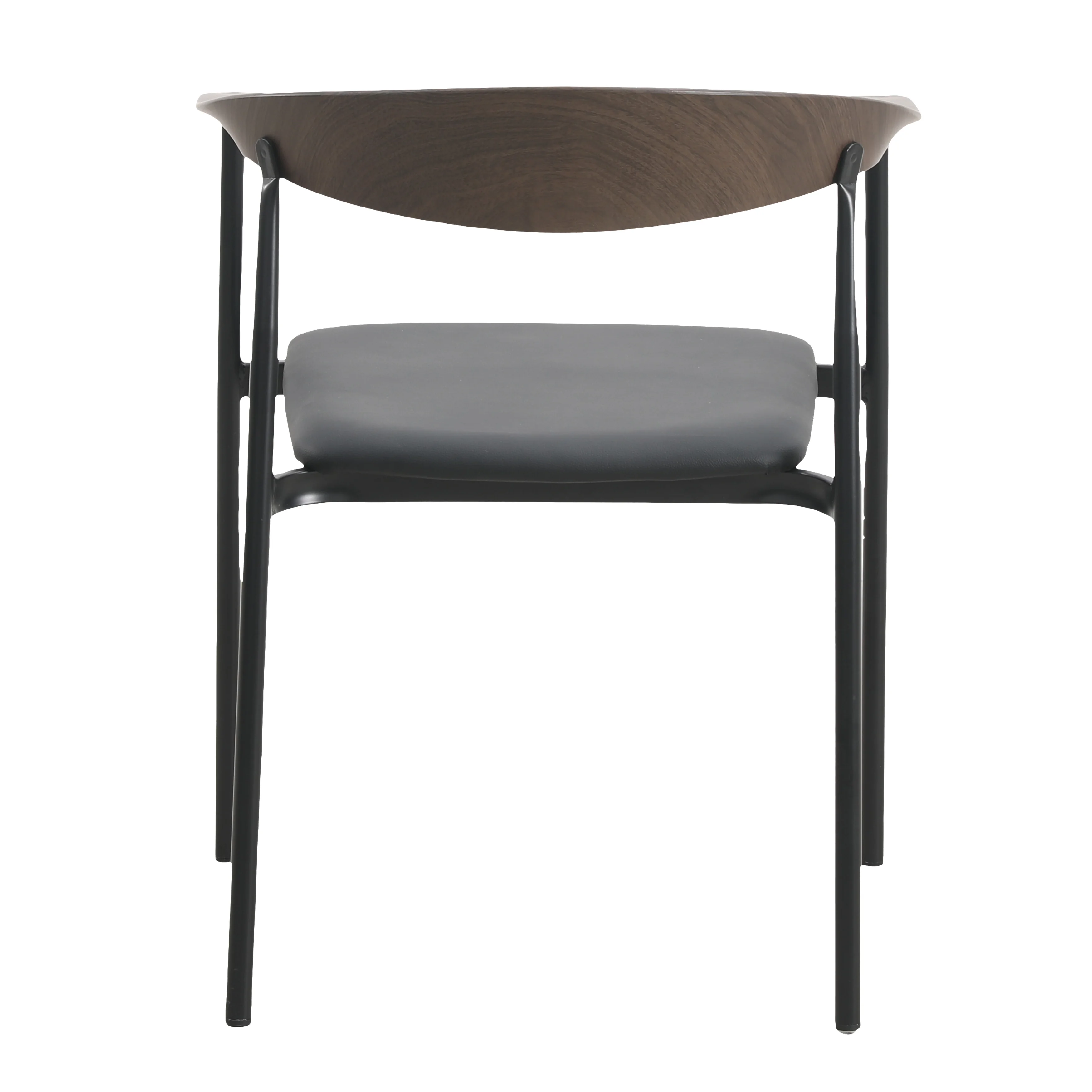 Kora Collection Modern Dining Chair Brown Back with Black Seat - Set of 2