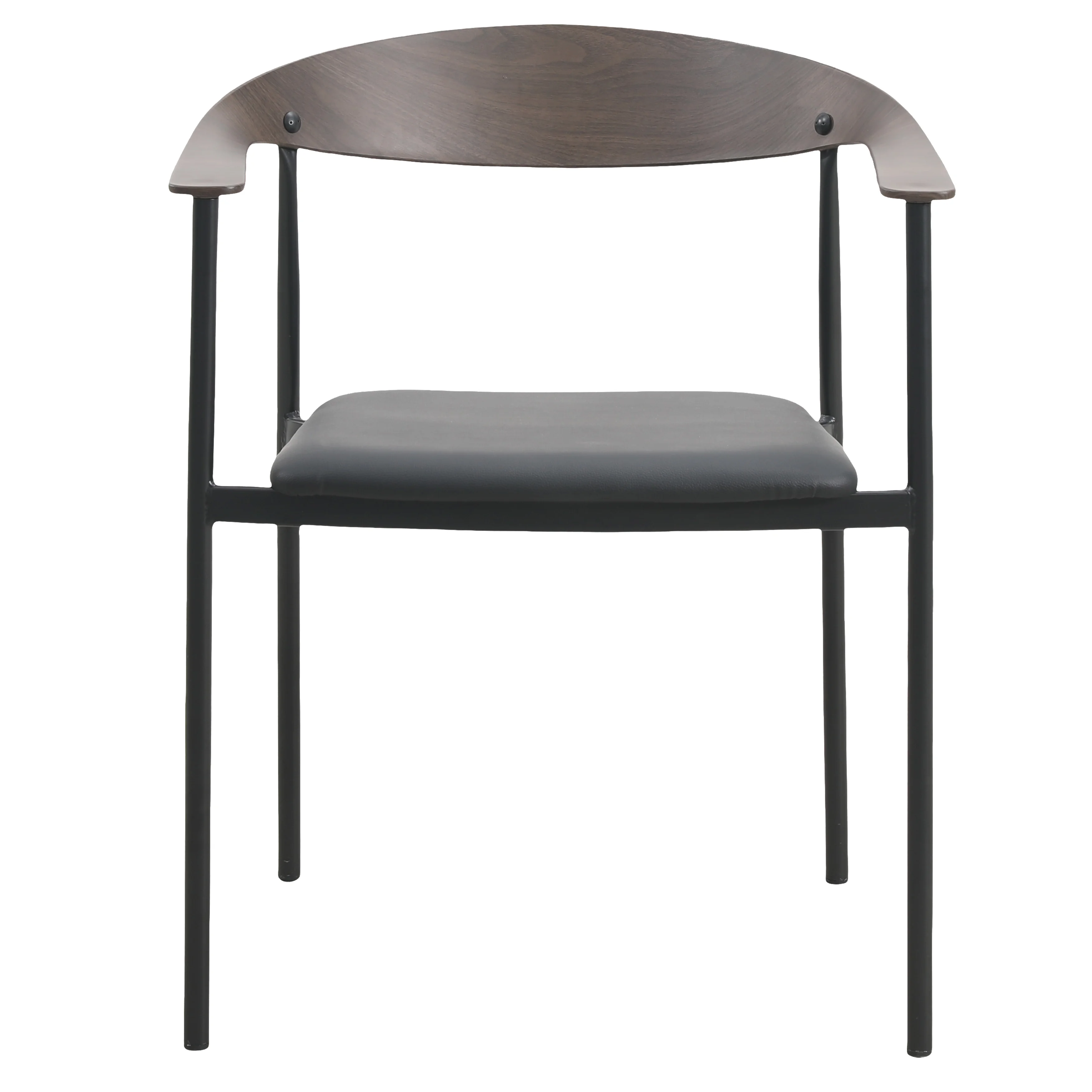 Kora Collection Modern Dining Chair Brown Back with Black Seat - Set of 2