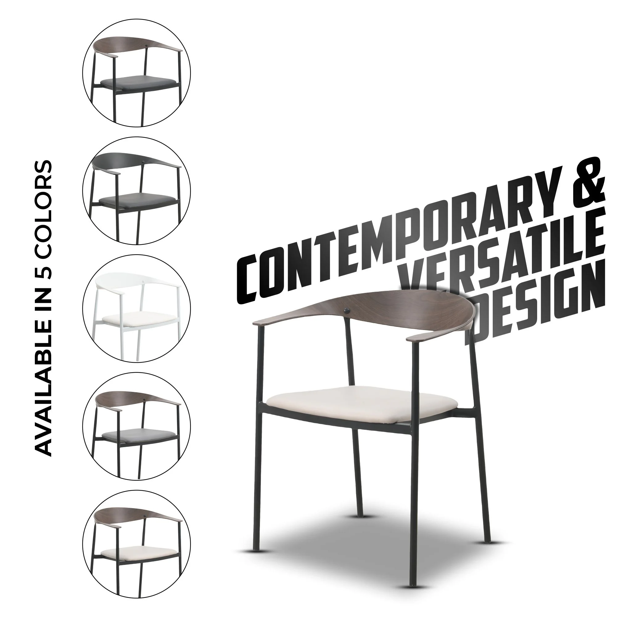 Kora Collection Modern Dining Chair in Taupe