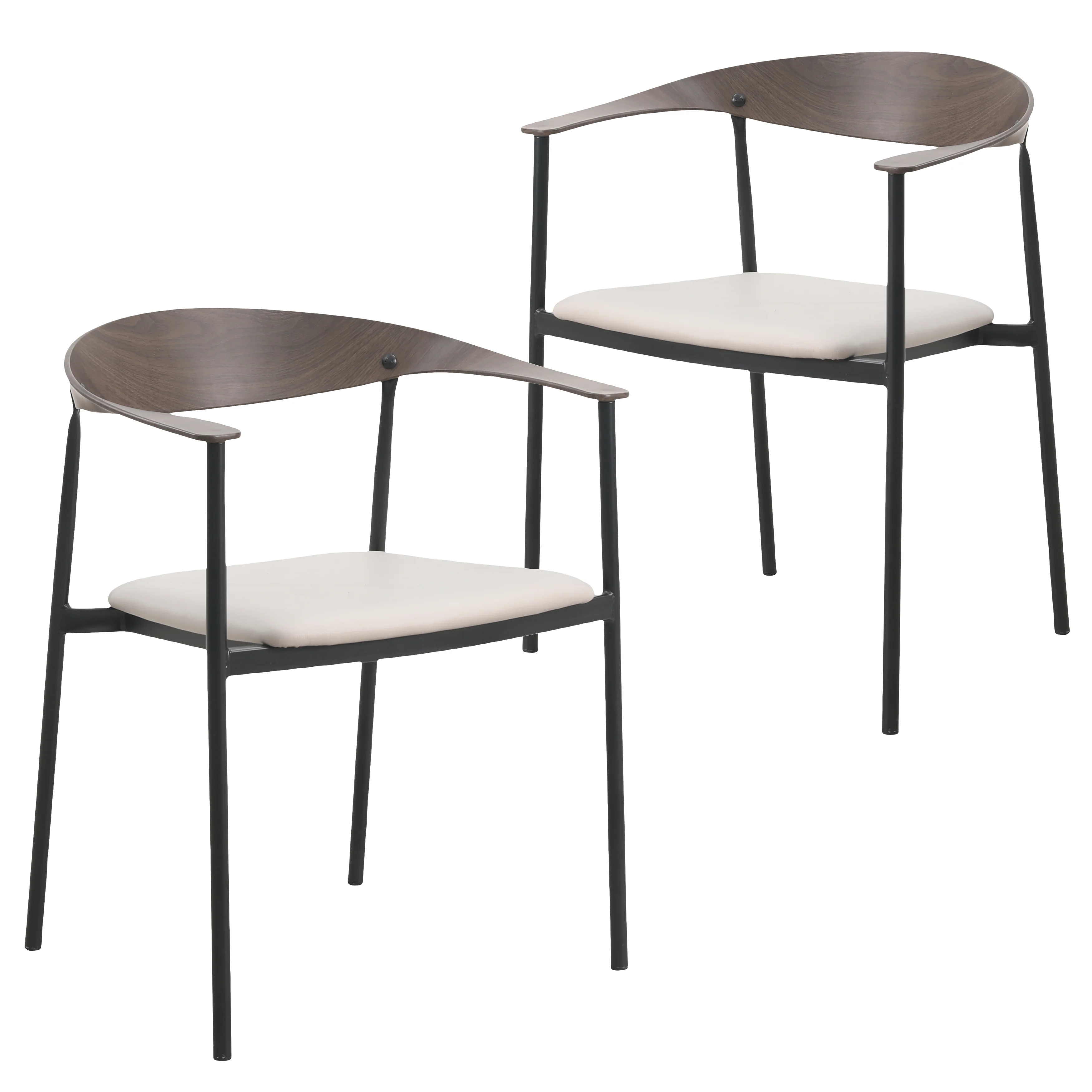 Kora Collection Modern Dining Chair in Toupe - Set of 2