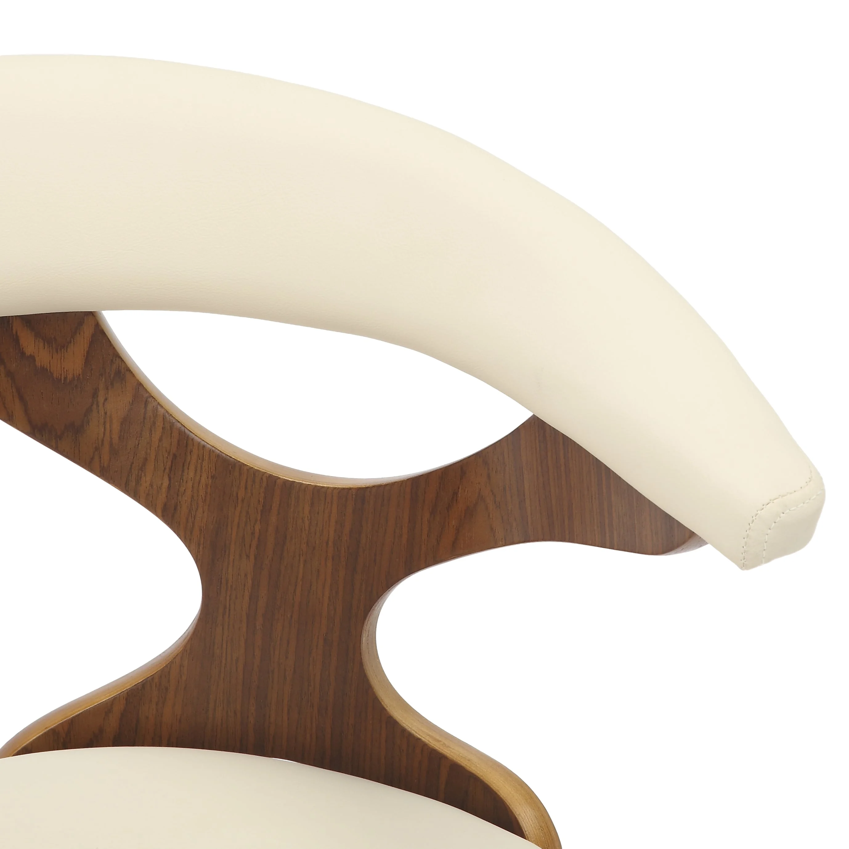 Modern Wooden Dining Chair, Walnut Frame in Taupe Klyne Collection By LeisrueMod