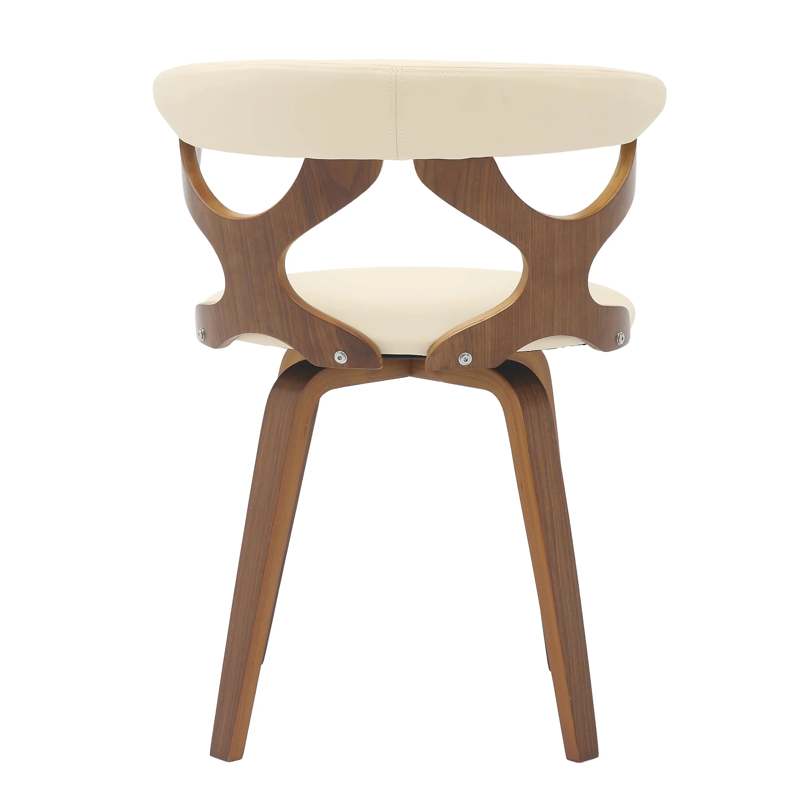Modern Wooden Dining Chair, Walnut Frame in Taupe Klyne Collection By LeisrueMod
