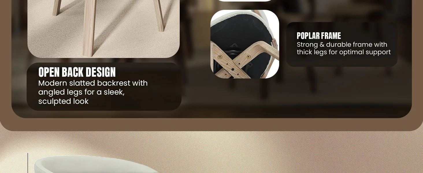 Modern Wooden Dining Chair, Washed Walnut Frame in Light Grey, Klyne Collection By LeisrueMod