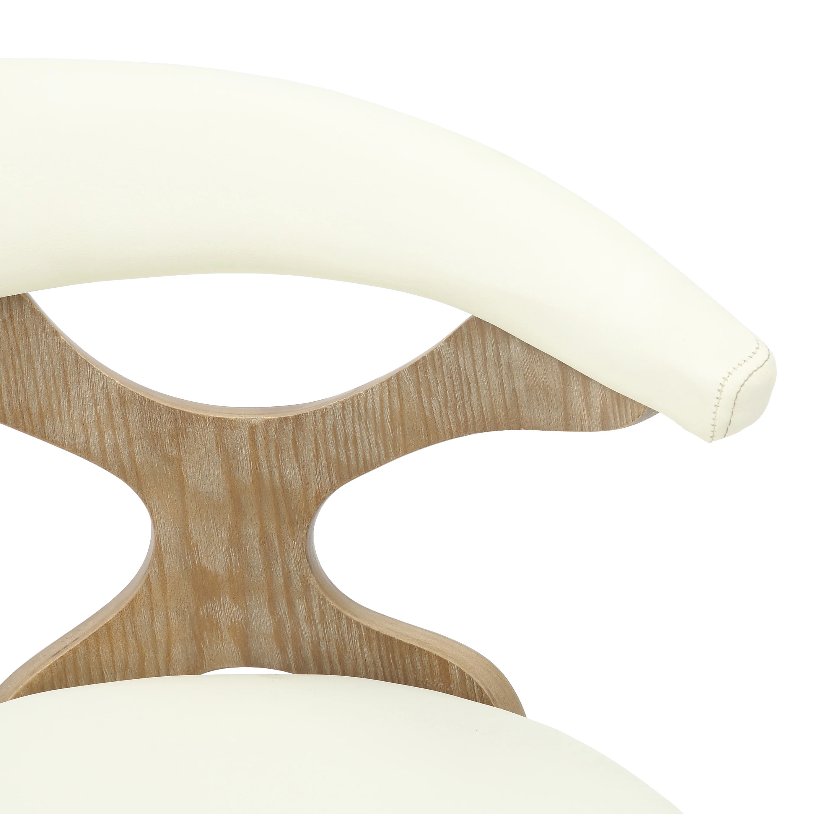 Modern Wooden Dining Chair, Washed Walnut Frame in White, Klyne Collection By LeisrueMod