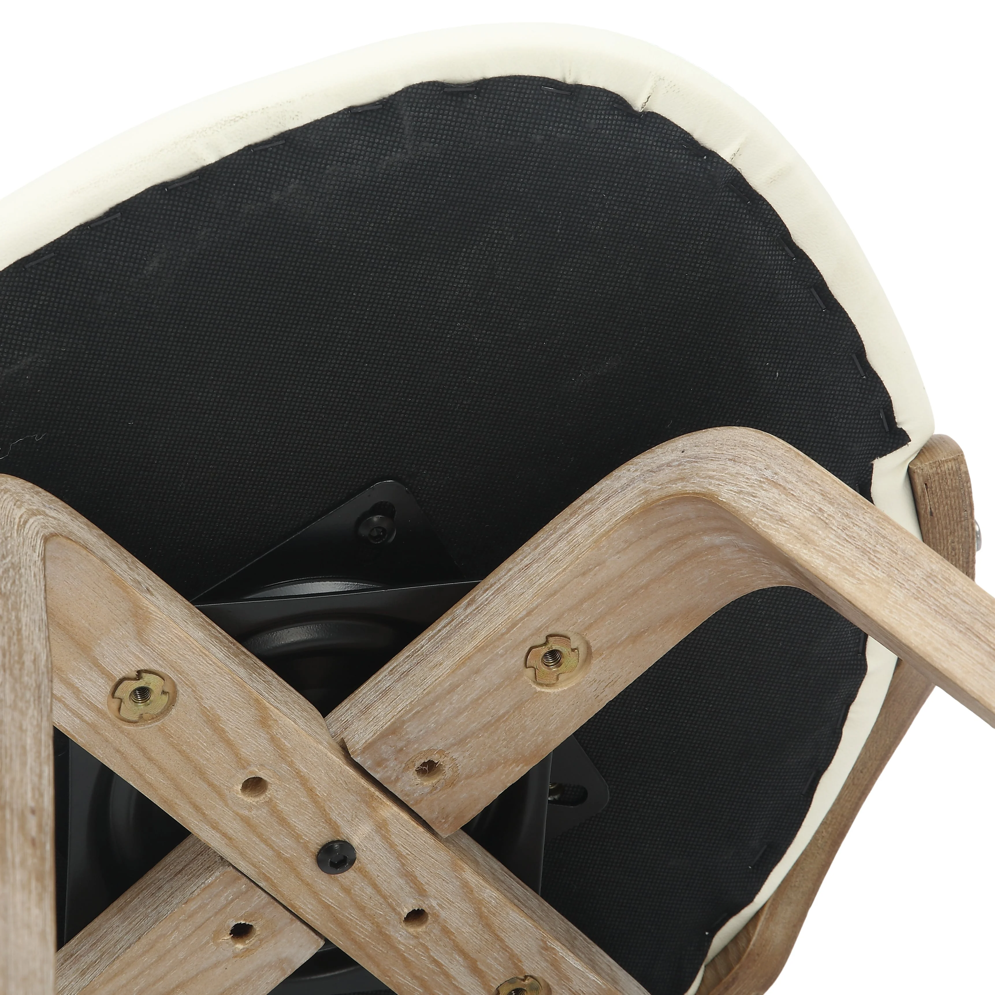 Modern Wooden Dining Chair, Washed Walnut Frame in White, Klyne Collection By LeisrueMod