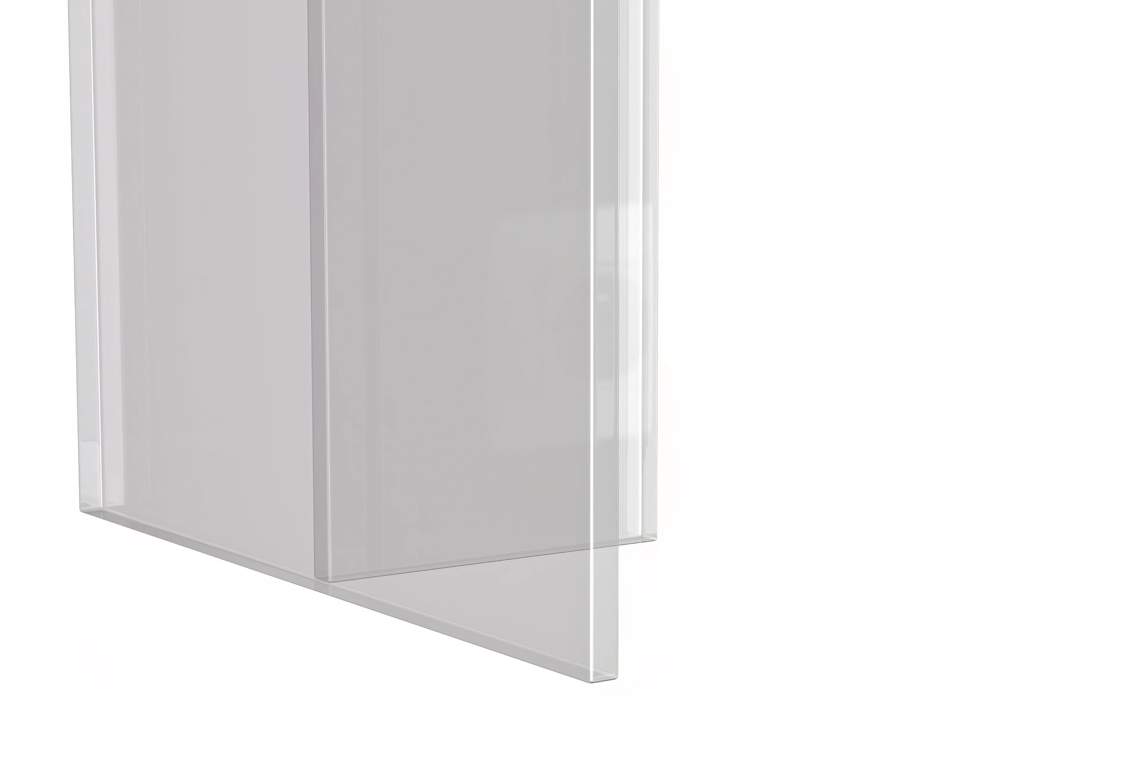 Kova Series Dining Table, Clear Base with 62" White Grey Sintered Stone Top