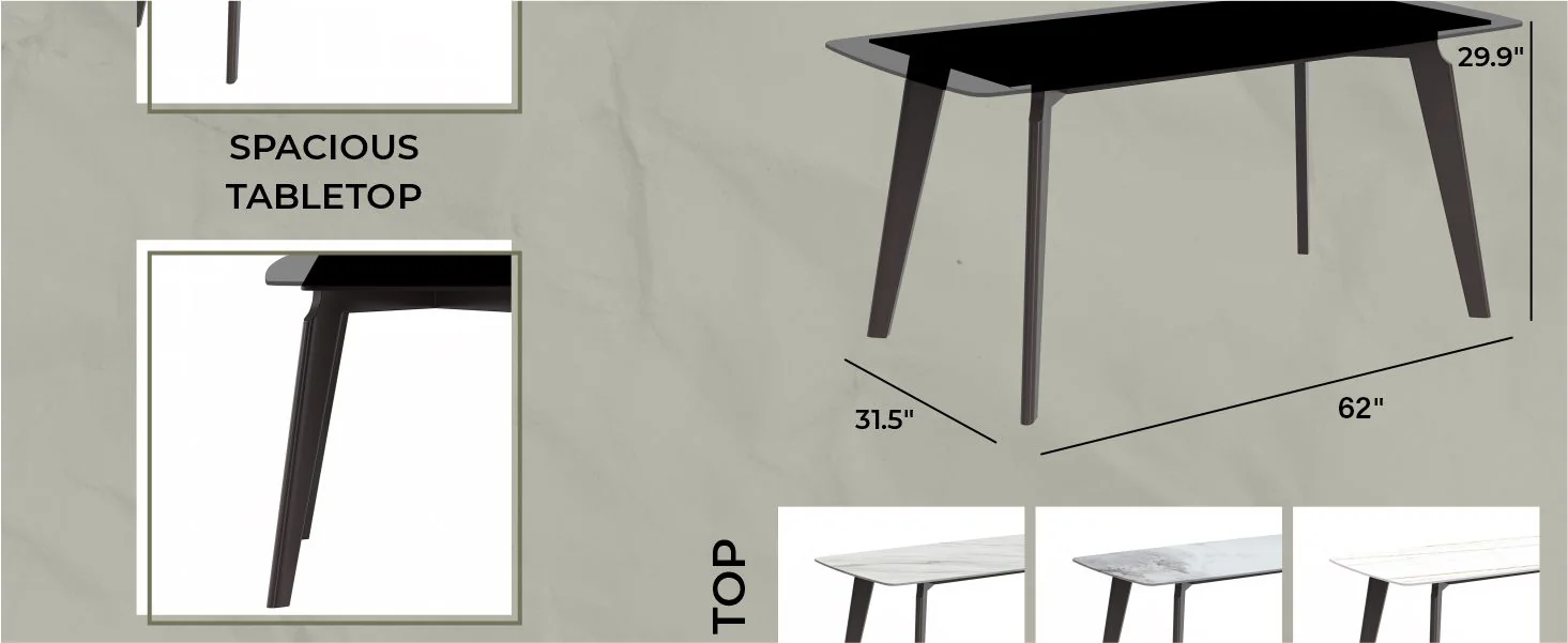 Krevor Series Modern Dining Table Silver Base, With 55 Clear Glass Top