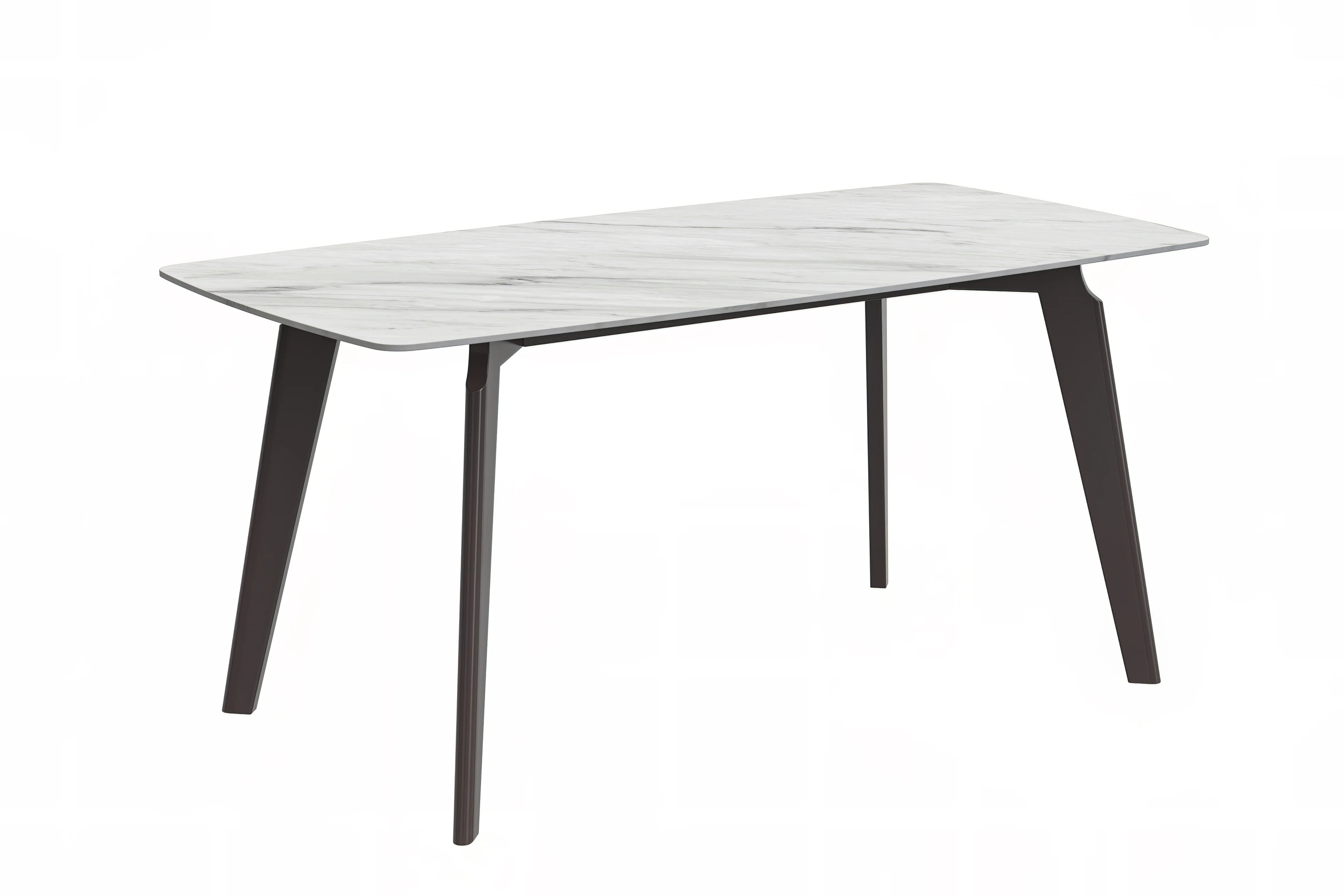 Krevor Series Modern Dining Table Silver Base, With 55 White Sintered Stone Top