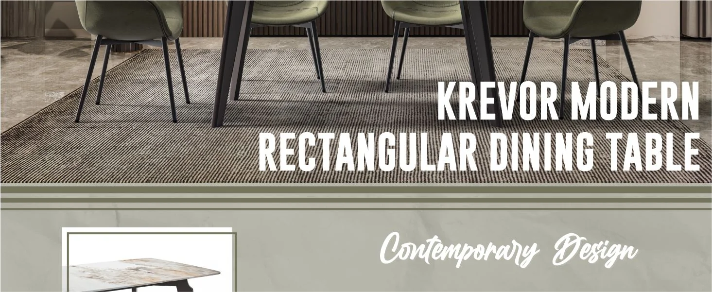 Krevor Series Modern Dining Table Silver Base, With 62 White Grey Sintered Stone Top