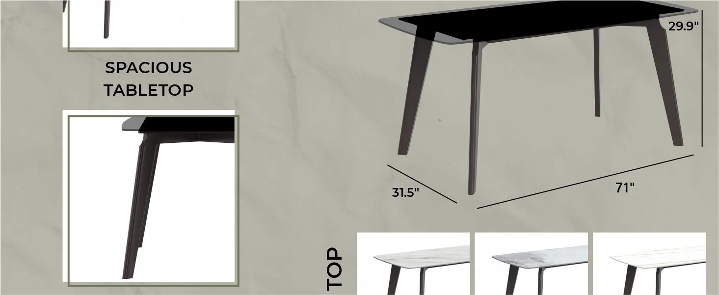 Krevor Series Modern Dining Table Silver Base, With 62 Clear Glass Top