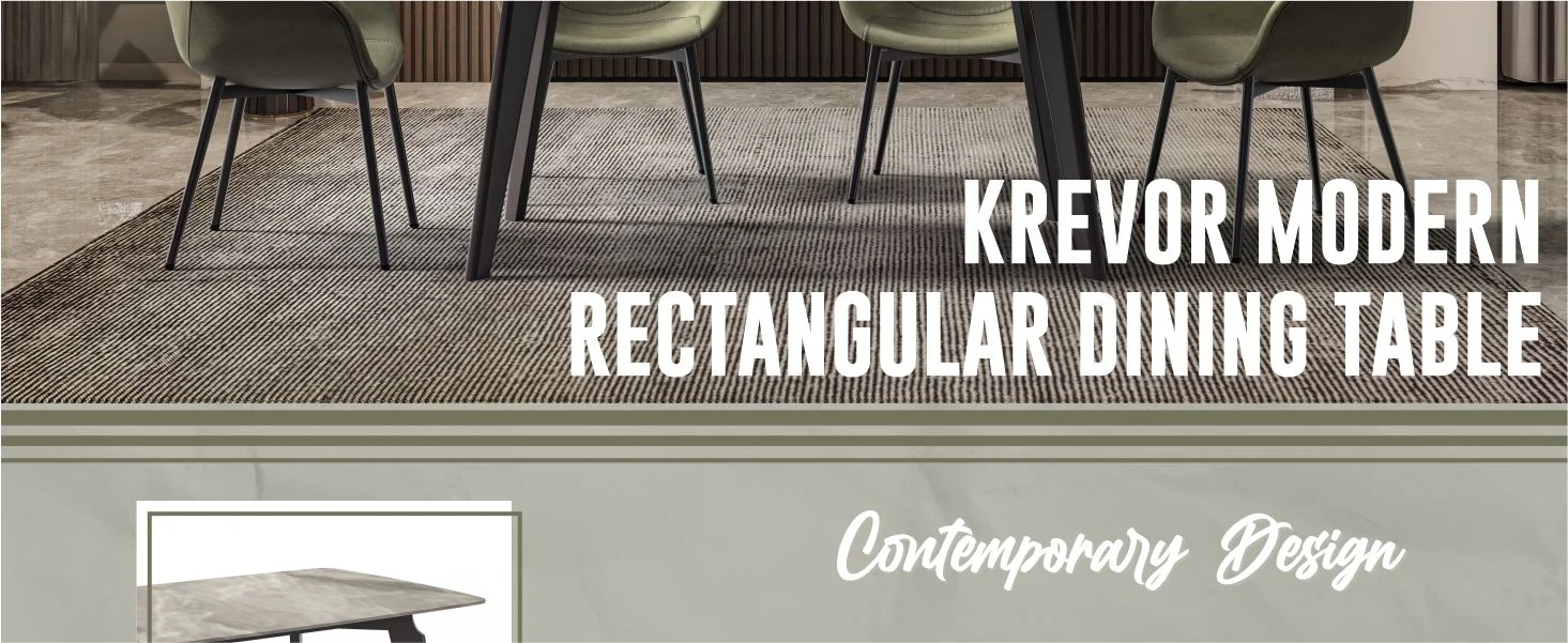 Krevor Series Modern Dining Table Silver Base, With 62 Deep Grey Sintered Stone Top