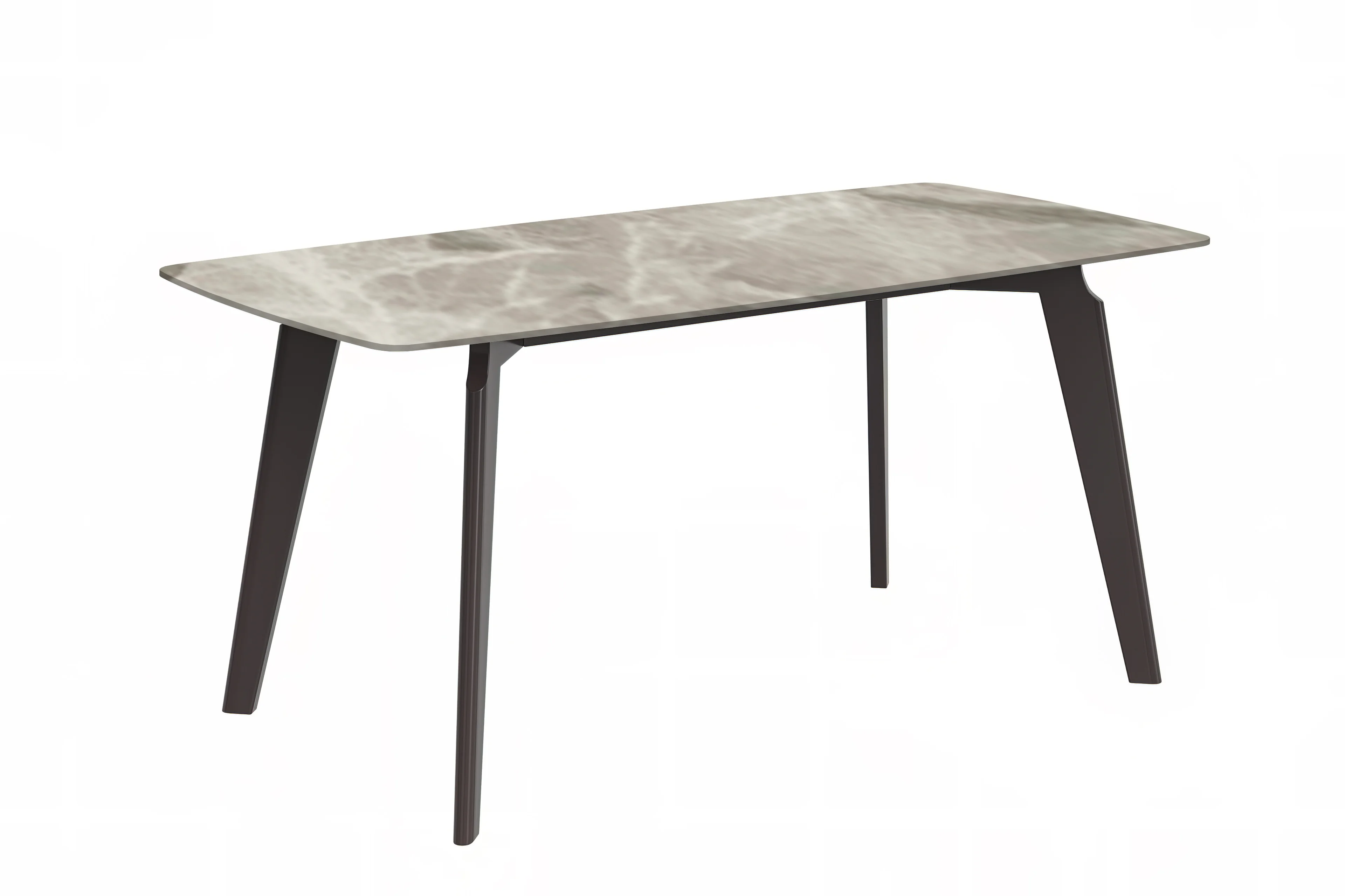 Krevor Series Modern Dining Table Silver Base, With 62 Deep Grey Sintered Stone Top