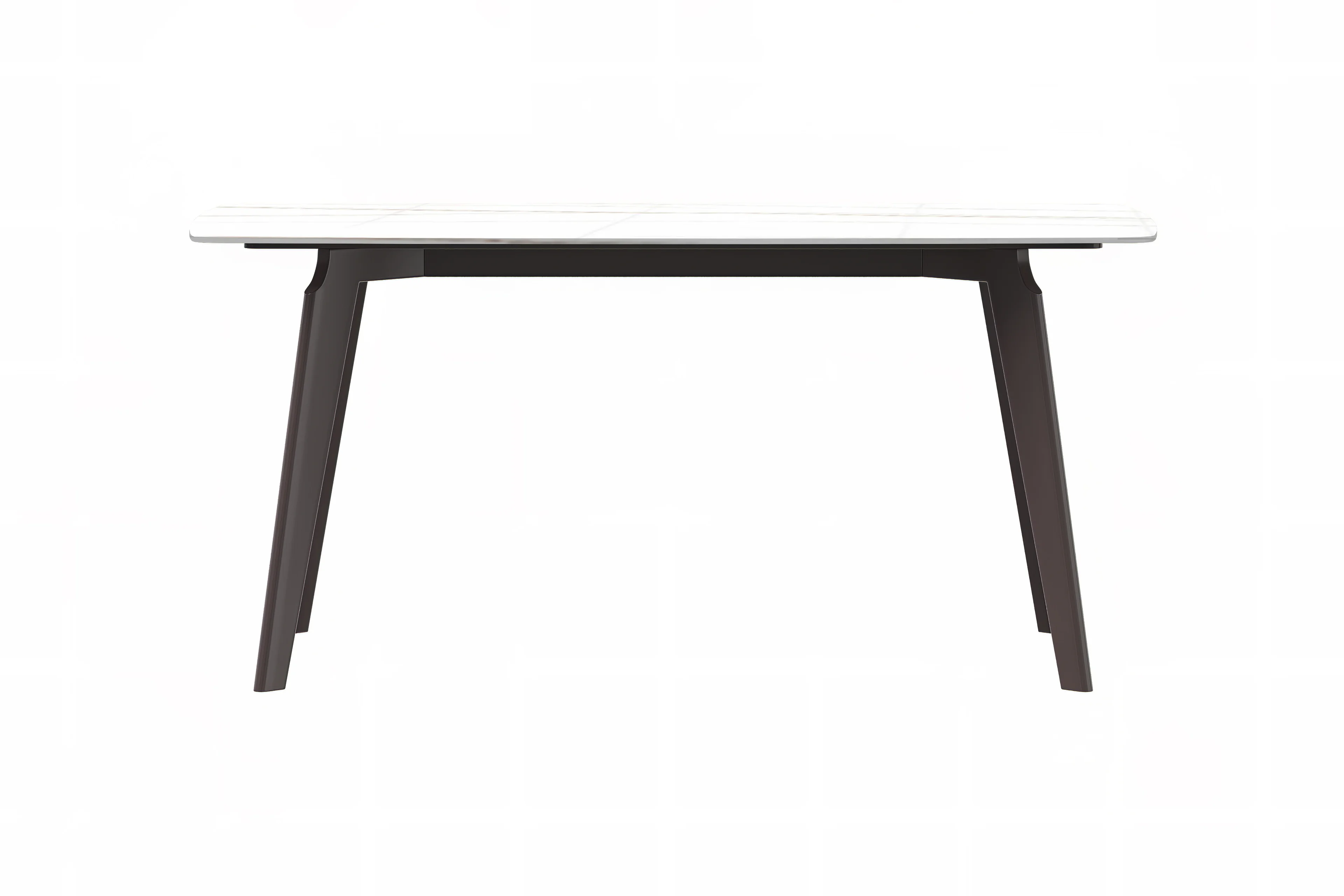 Krevor Series Modern Dining Table Silver Base, With 62 White/Gold Sintered Stone Top