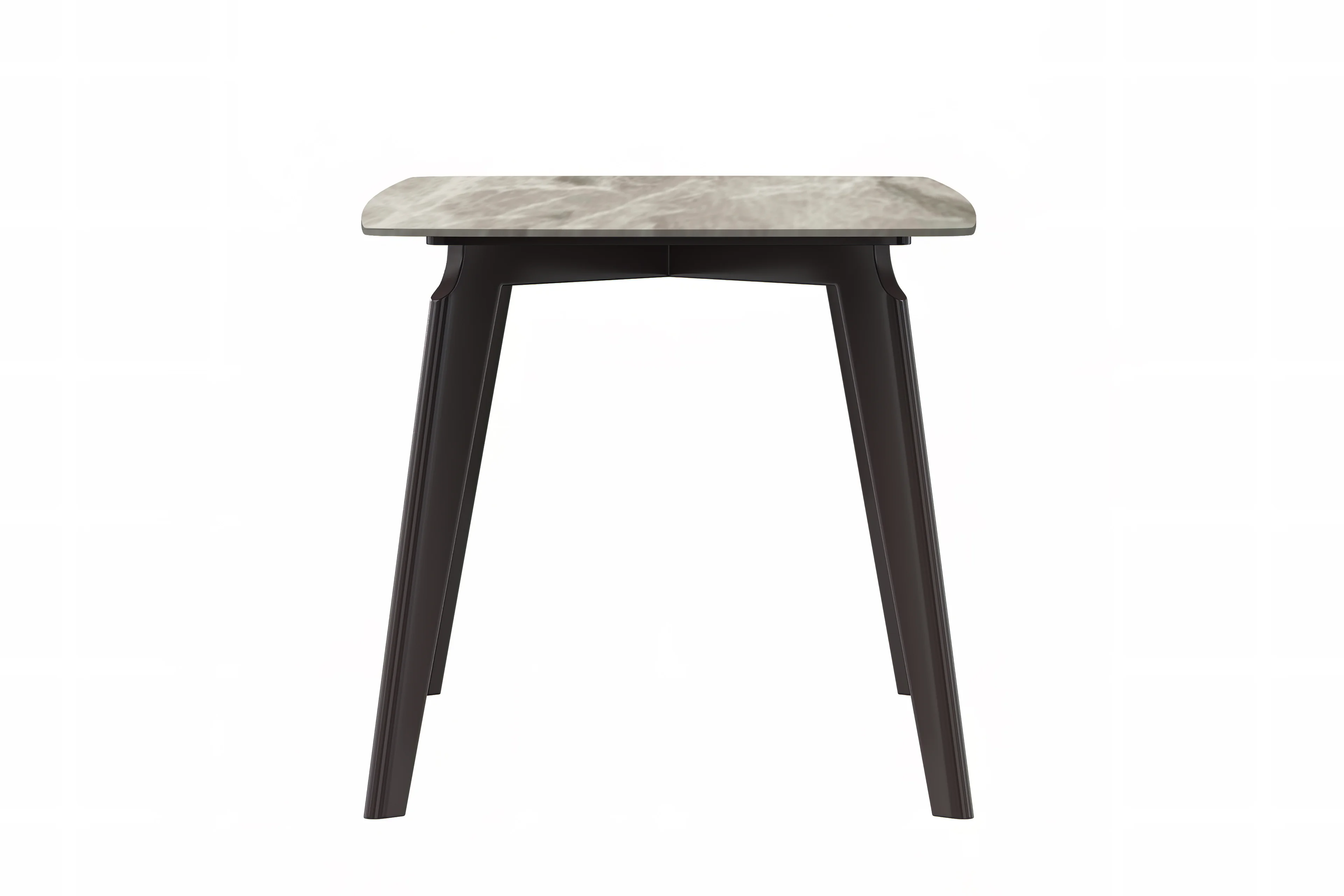 Krevor Series Modern Dining Table Silver Base, With 71 Deep Grey Sintered Stone Top