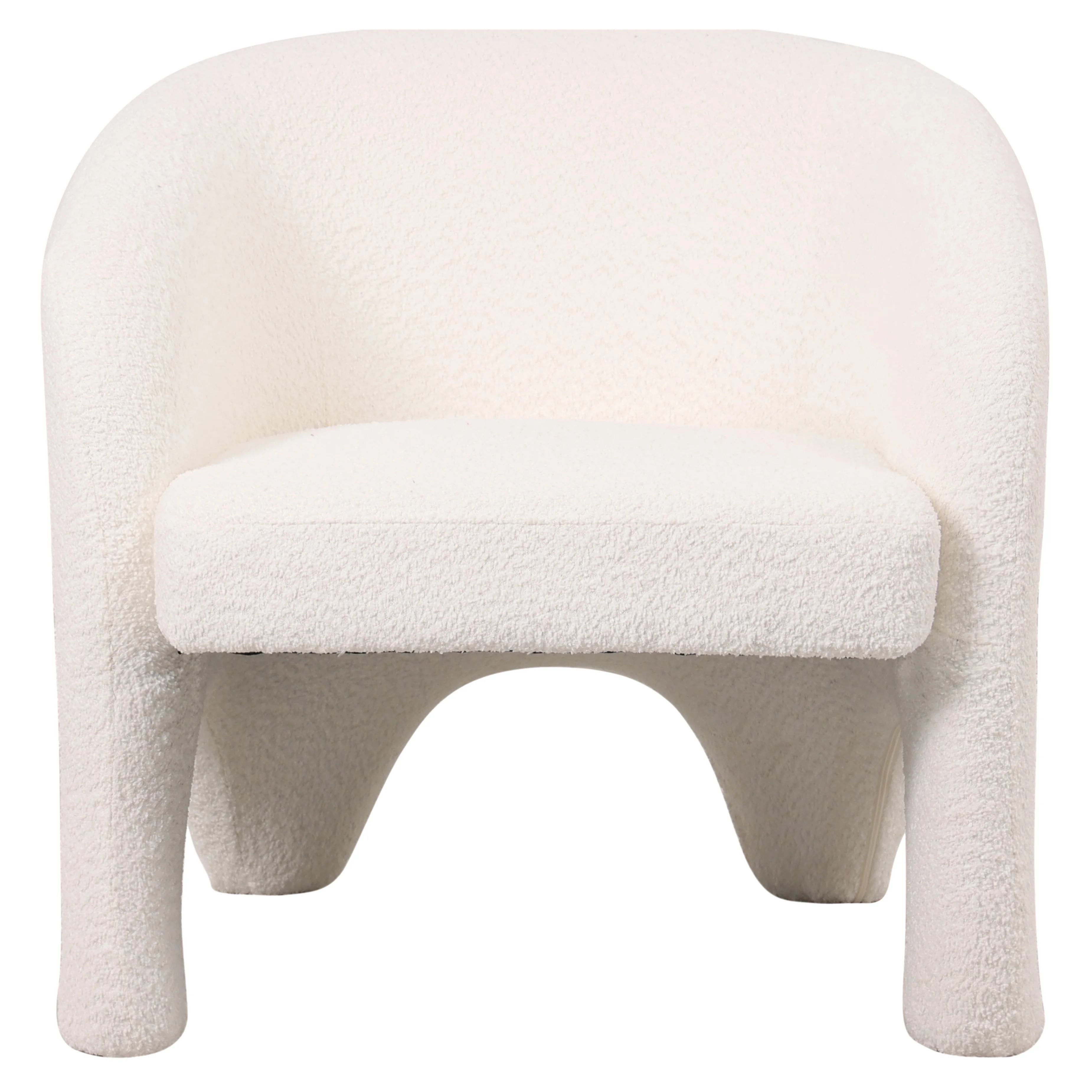 Lylo Collection Modern Accent Chair In Boucle White