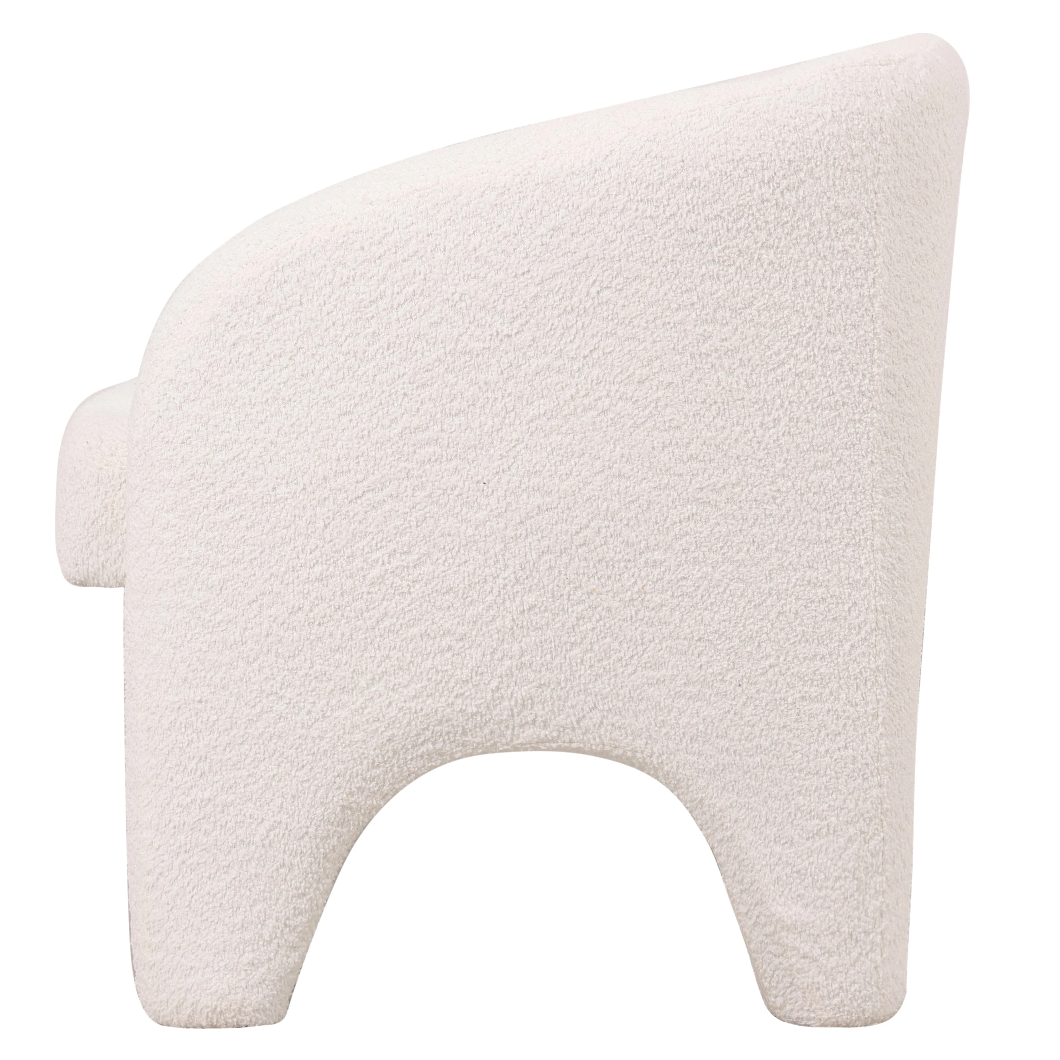 Lylo Collection Modern Accent Chair In Boucle White