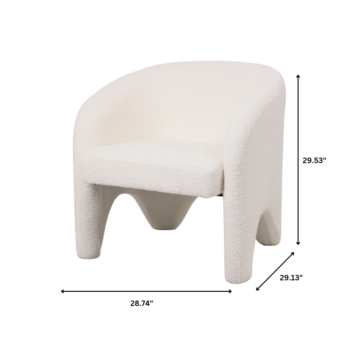 Lylo Collection Modern Accent Chair In Boucle White